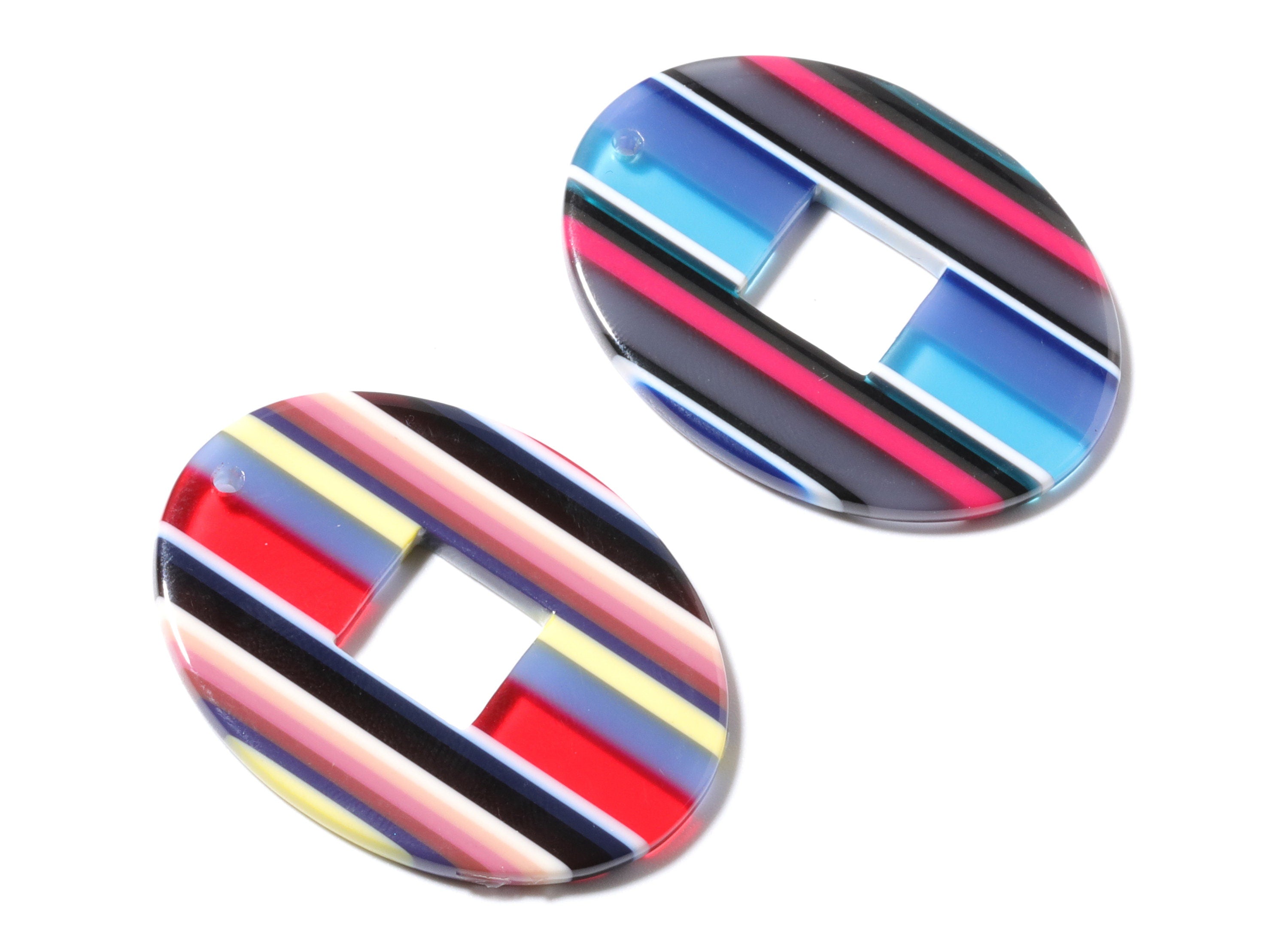 Acetate Oval Earring Charms - Acrylic Oval Pendant - Earring Findings - Jewelry Supplies - 39.66x29.75x2.63mm - AC1201A - DOMEDBAZAAR