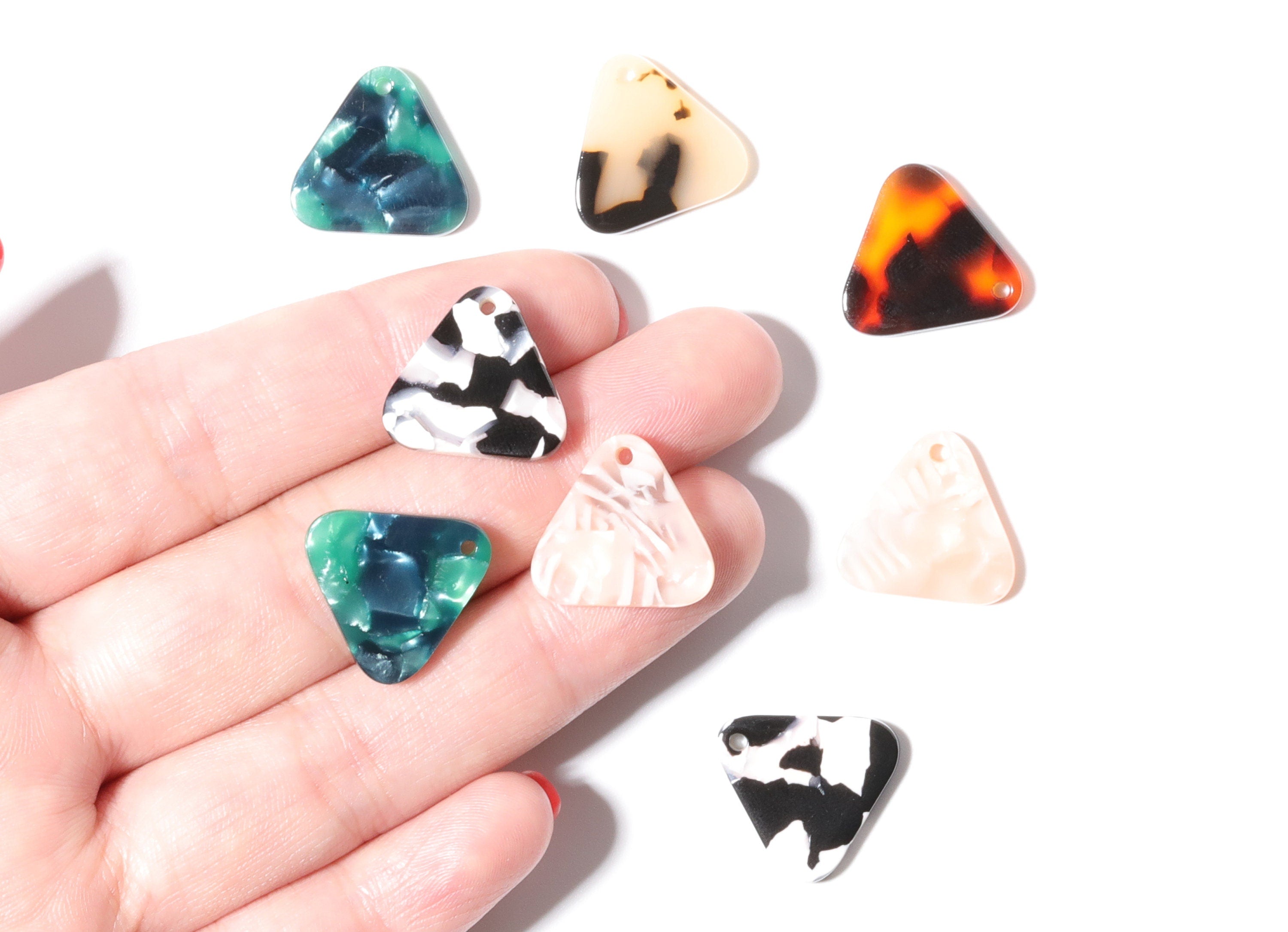 Acrylic Triangle Earring Charms - Acrylic Triangle Pendant - Earring Findings - Jewelry Supplies - 17.6x16.15x2.65mm - AC1207A - DOMEDBAZAAR