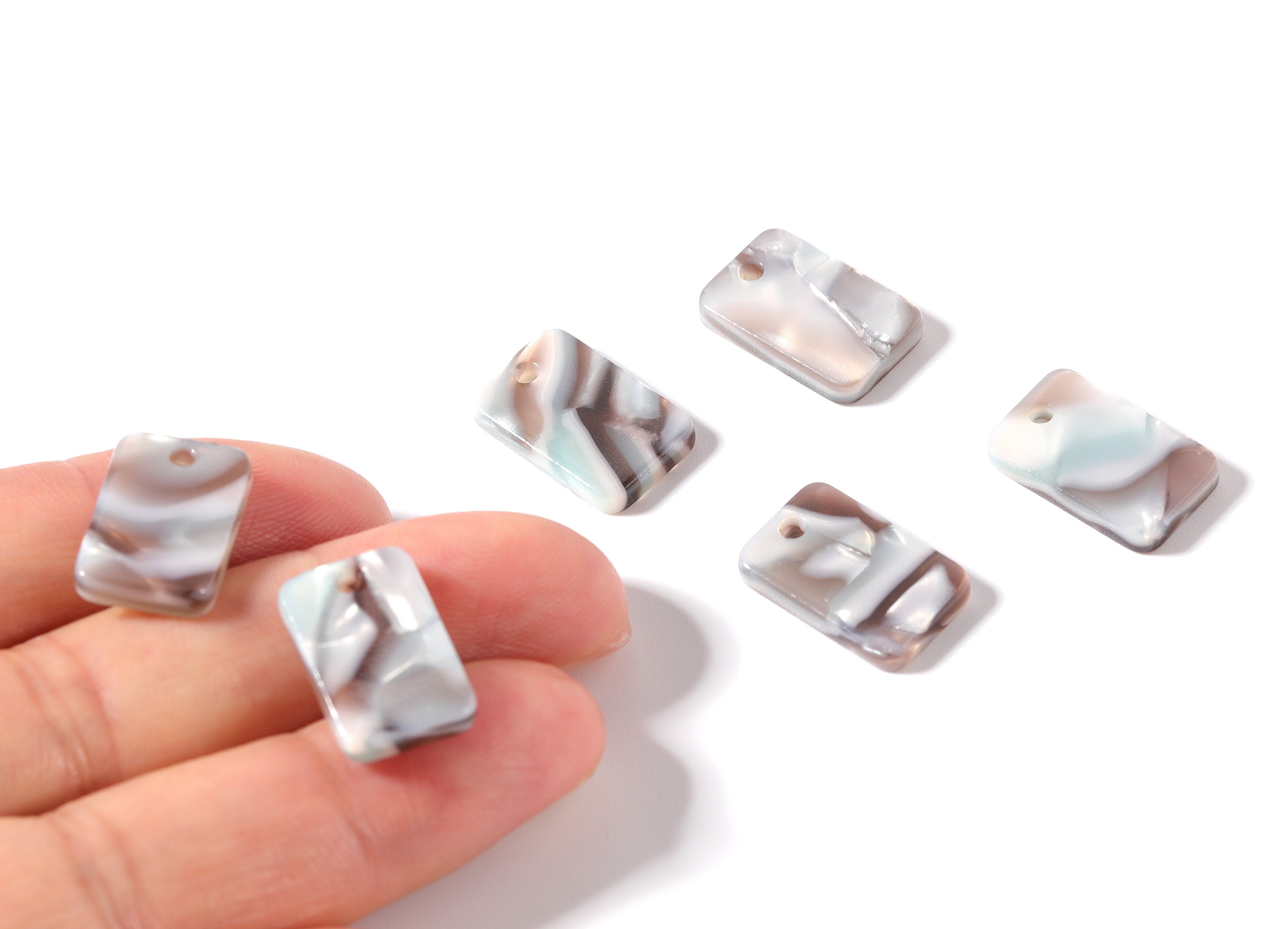 Acetate Rectangle Earring Charms - Acrylic Rectangle Pendant - Jewelry Supplies - Color Code: A22 - 16.9x10.9x2.7mm - AC1143A - DOMEDBAZAAR