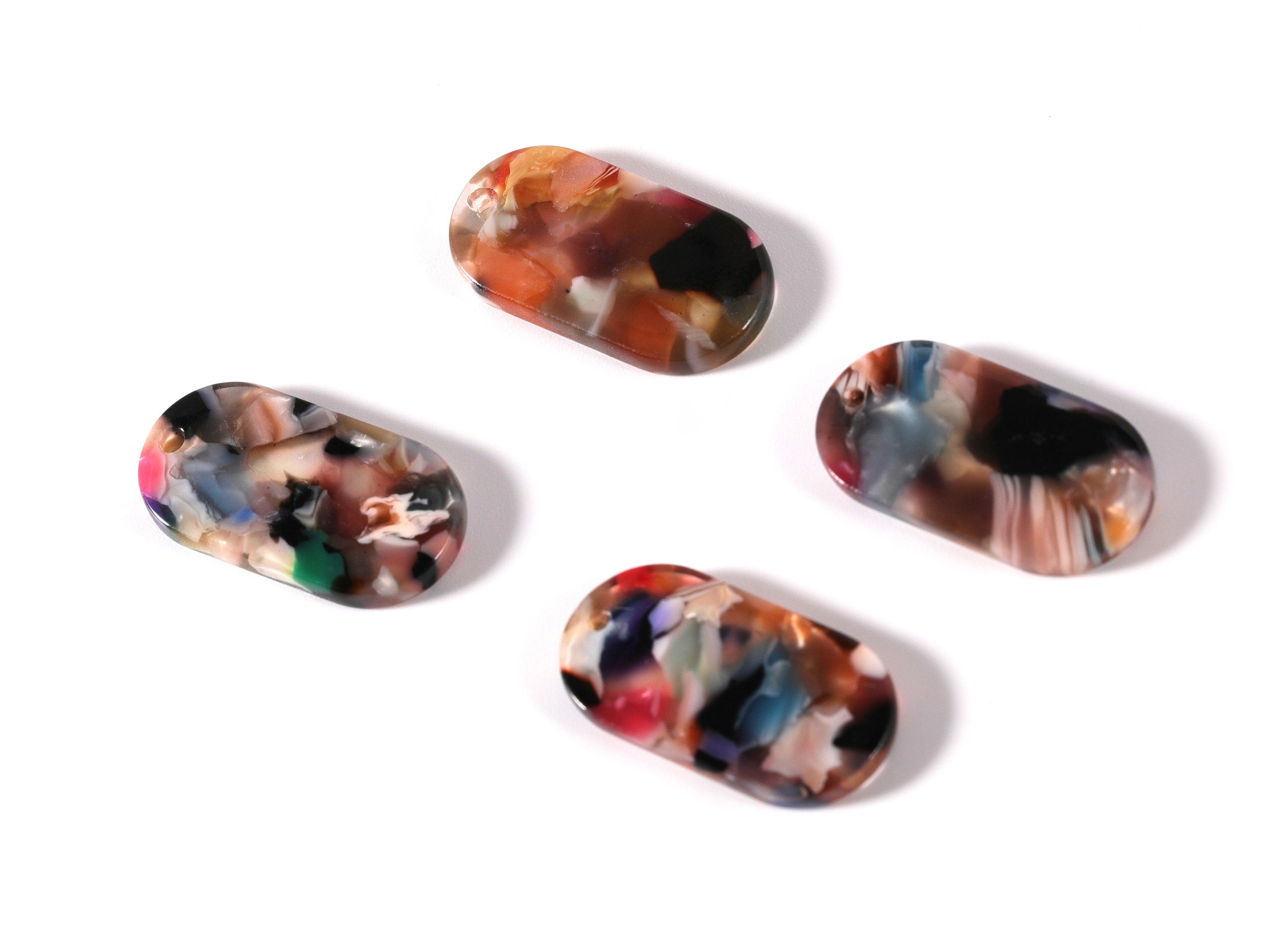 Acetate Oval Charms - Oval Earrings and Pendant - Earring Findings - Jewelry Supplys - Color Code: A60 - 26.65x13.9x2.63mm - AC1156E - DOMEDBAZAAR