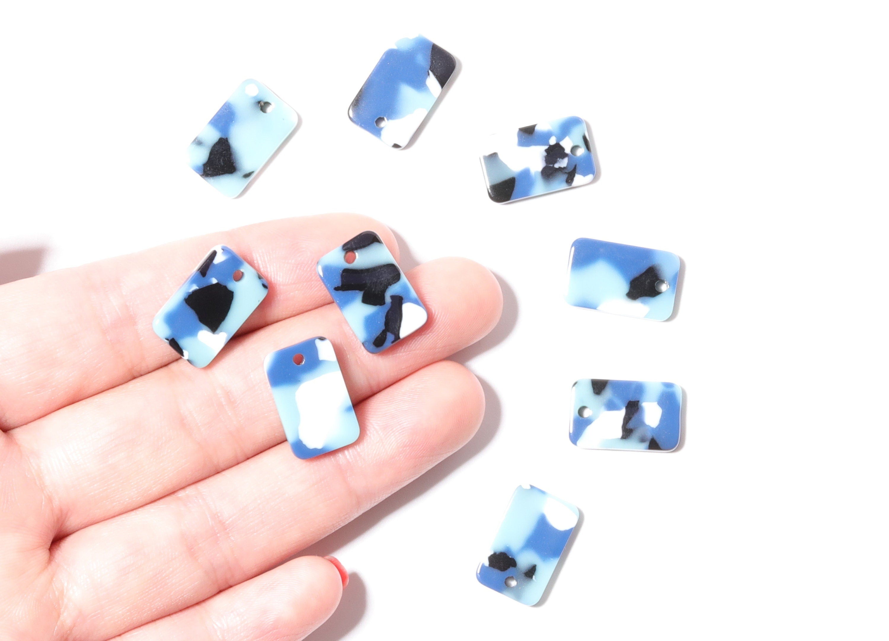 Acetate Rectangle Earring Charms - Rectangle Pendant - Earring Findings - Jewelry Supplies - Color Code: A16 - 16.9x10.9x2.7mm - AC1143D - DOMEDBAZAAR