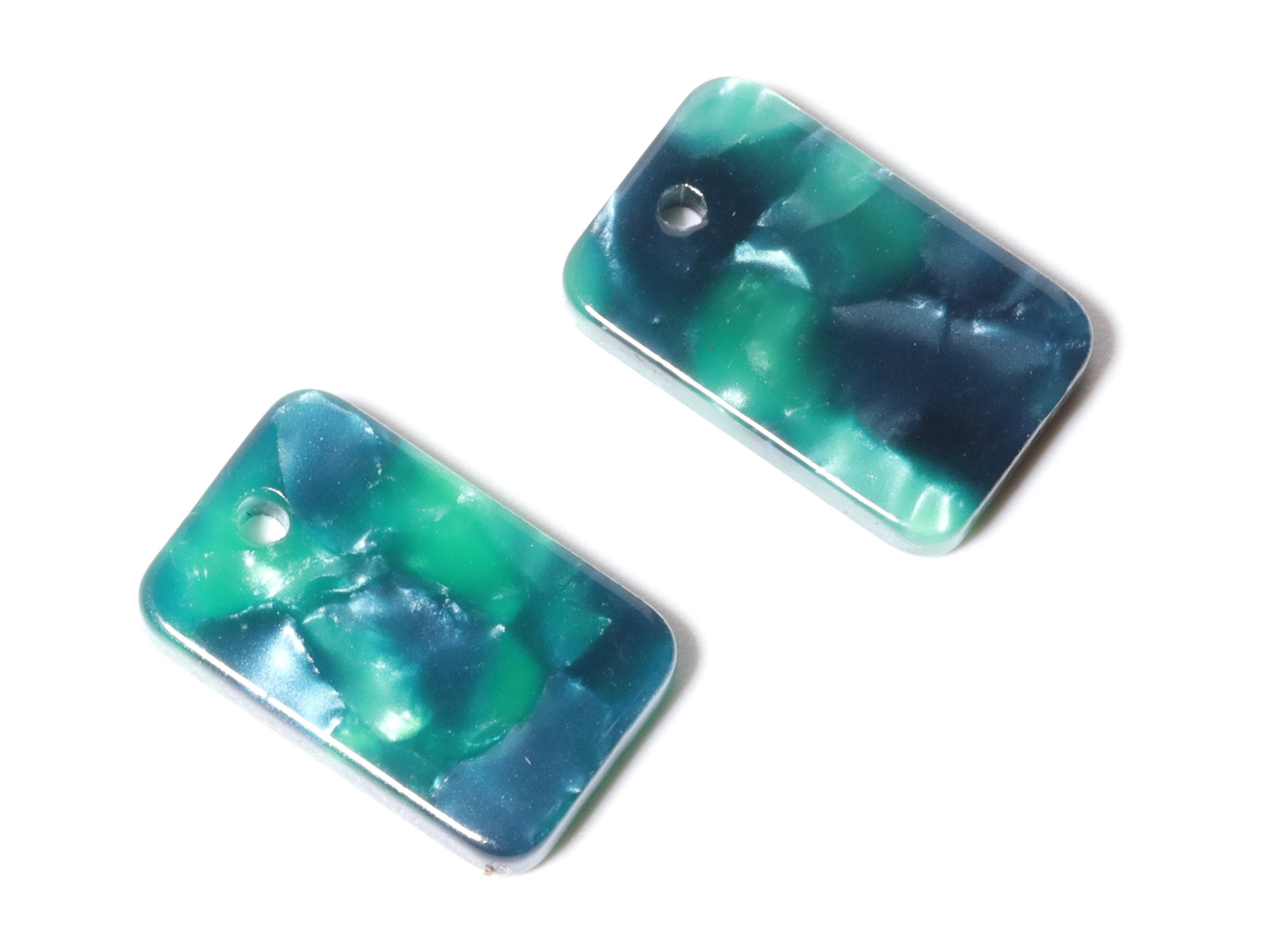 Acetate Rectangle Earring Charms - Acrylic Rectangle Pendant - Jewelry Supplies - Color Code: A13 - 16.9x10.9x2.7mm - AC1143E - DOMEDBAZAAR