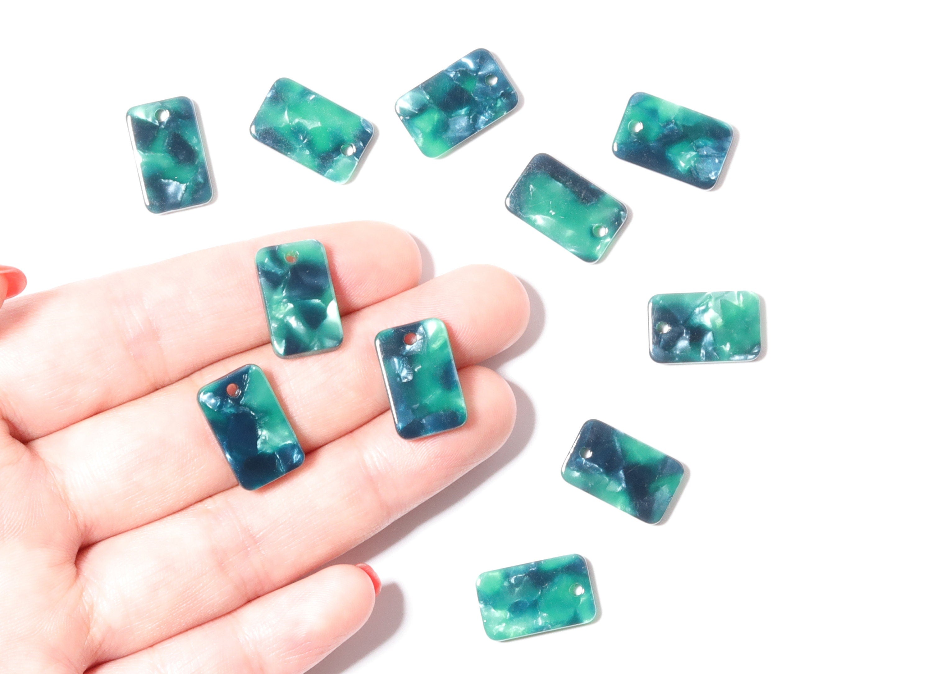 Acetate Rectangle Earring Charms - Acrylic Rectangle Pendant - Jewelry Supplies - Color Code: A13 - 16.9x10.9x2.7mm - AC1143E - DOMEDBAZAAR