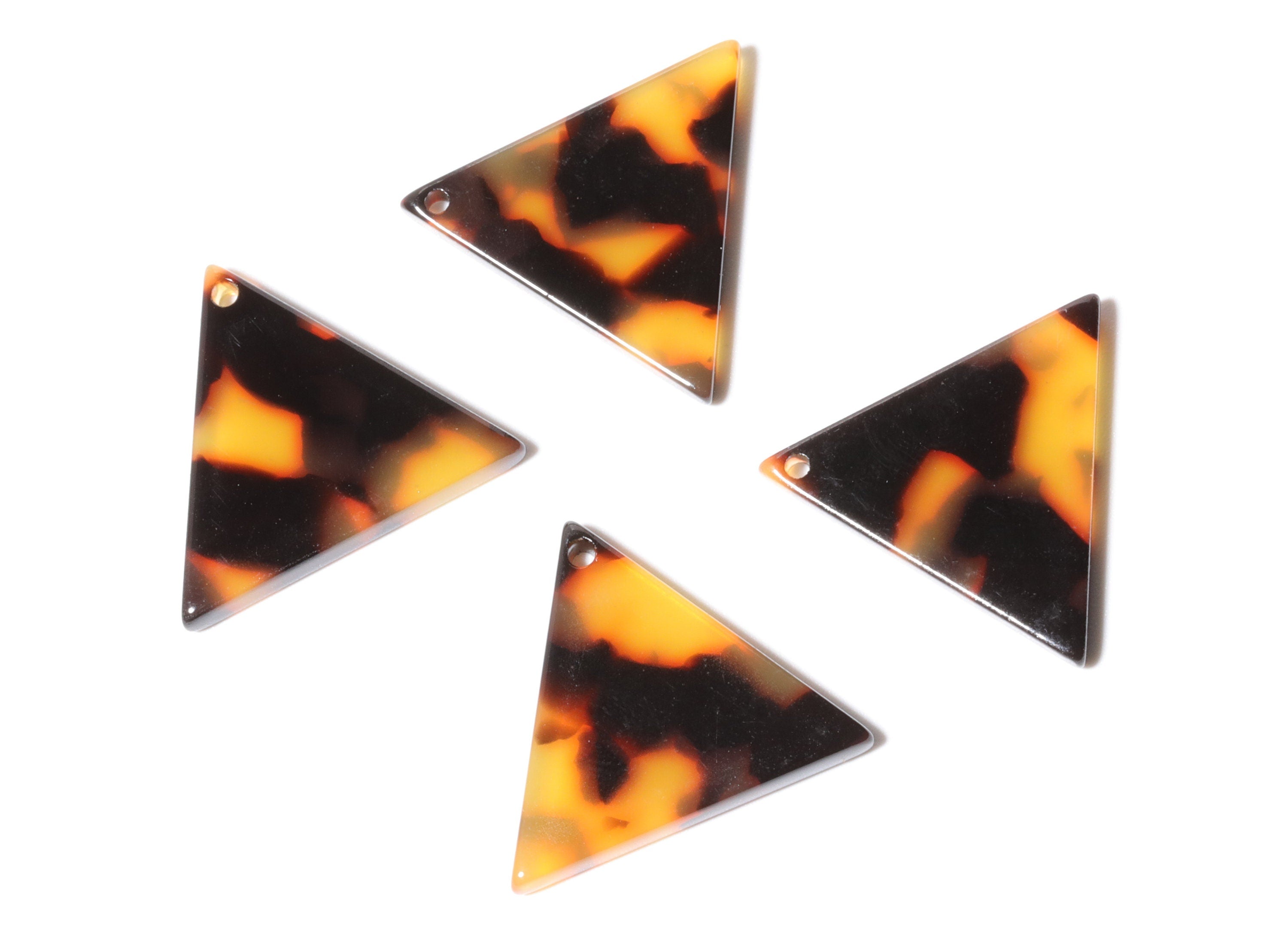 Acetate Triangle Charms - Tortoise Shell Earrings - Triangle Pendant - Jewelry Making Supplies - Color Code: A01 - 19x22x2.5mm - AC1042E - DOMEDBAZAAR
