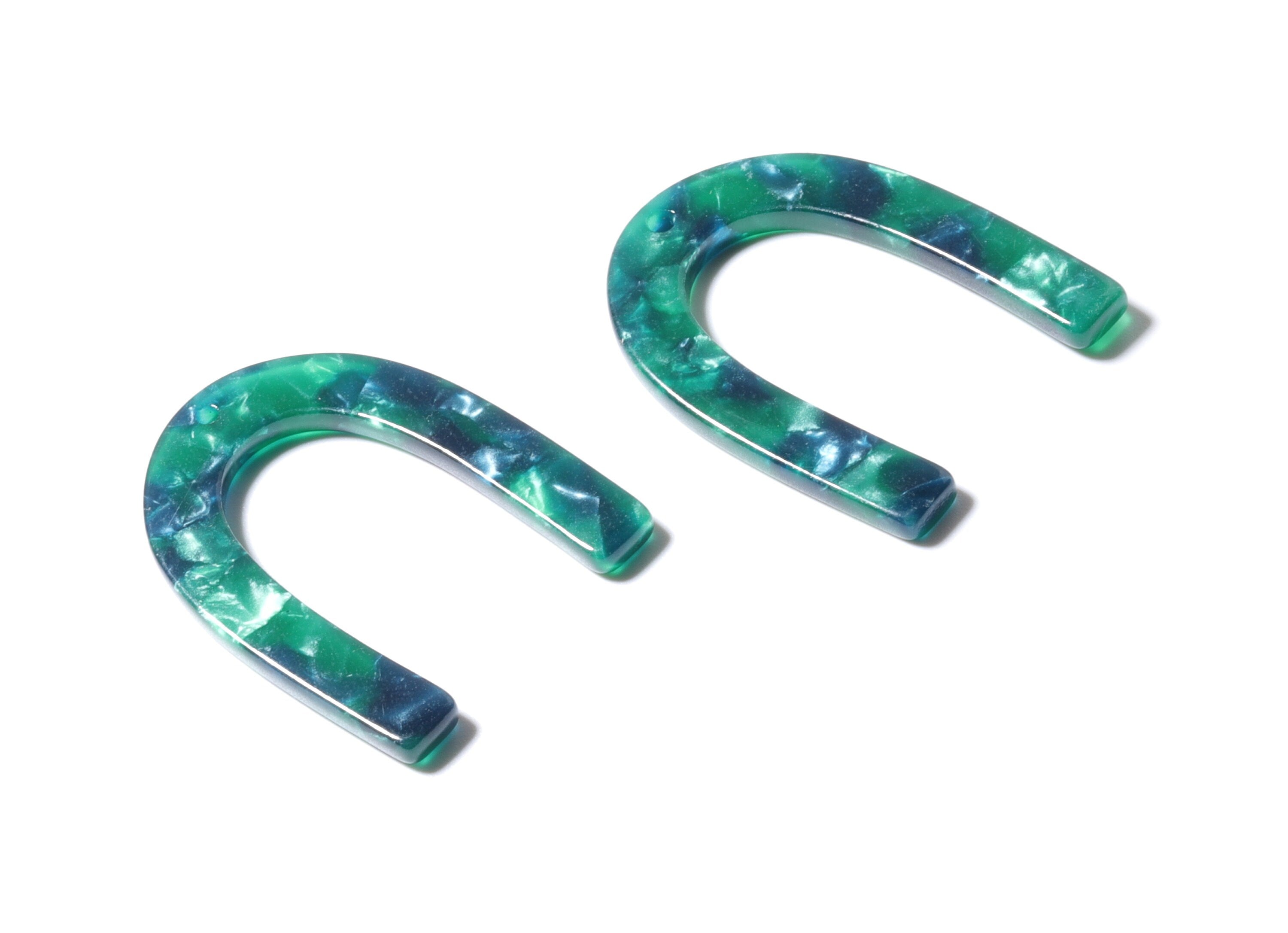 Acetate U Charm - U Earring and Pendant - Earring Findings - Jewelry Supplys - Color Code: A13 - 34.61x26.25x2.55mm - AC1114CC - DOMEDBAZAAR