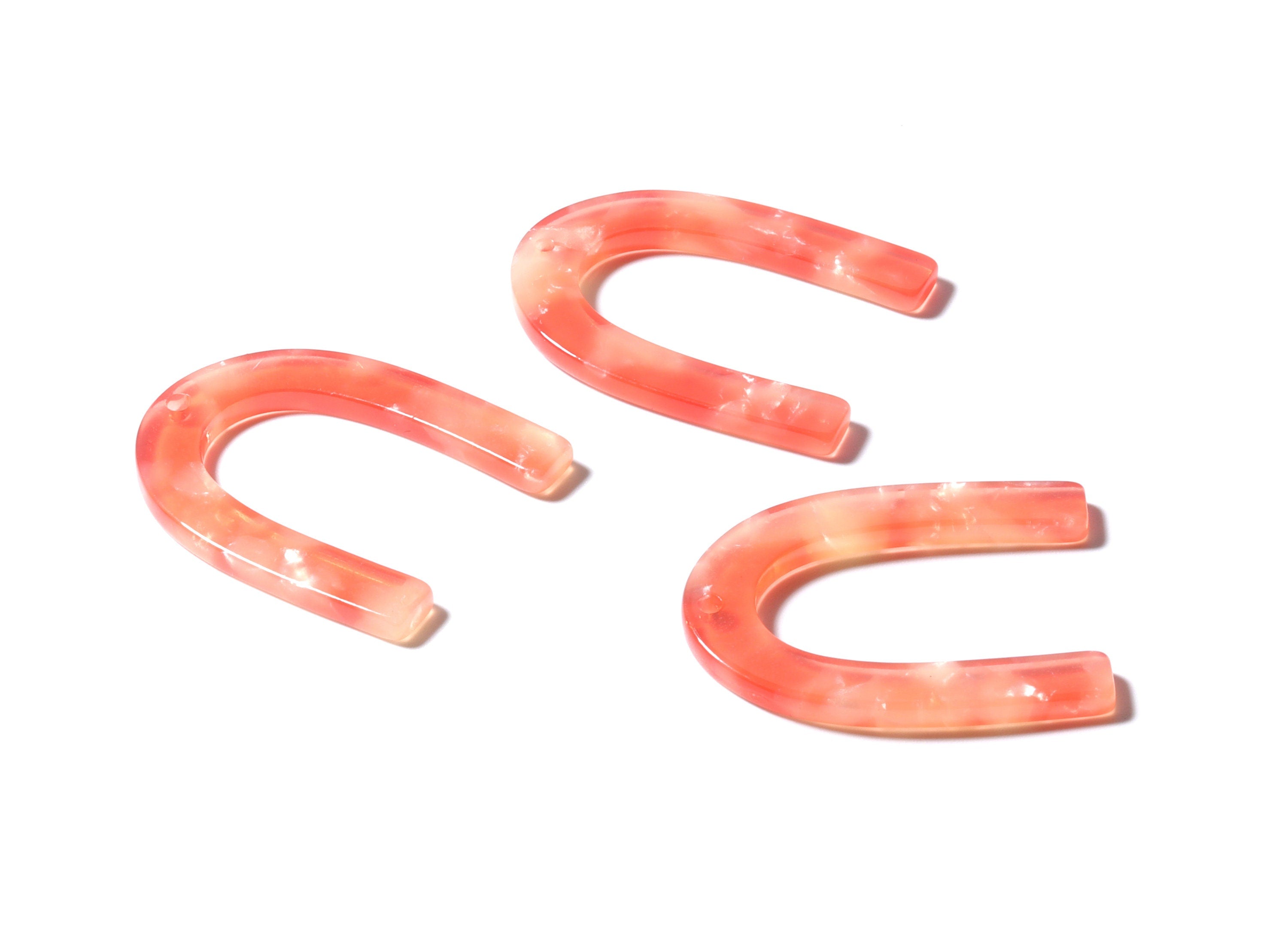 Acetate U Charm - U Earring and Pendant - Earring Findings - Jewelry Supplys - Color Code: A34 - 34.61x26.25x2.55mm - AC1114PP - DOMEDBAZAAR