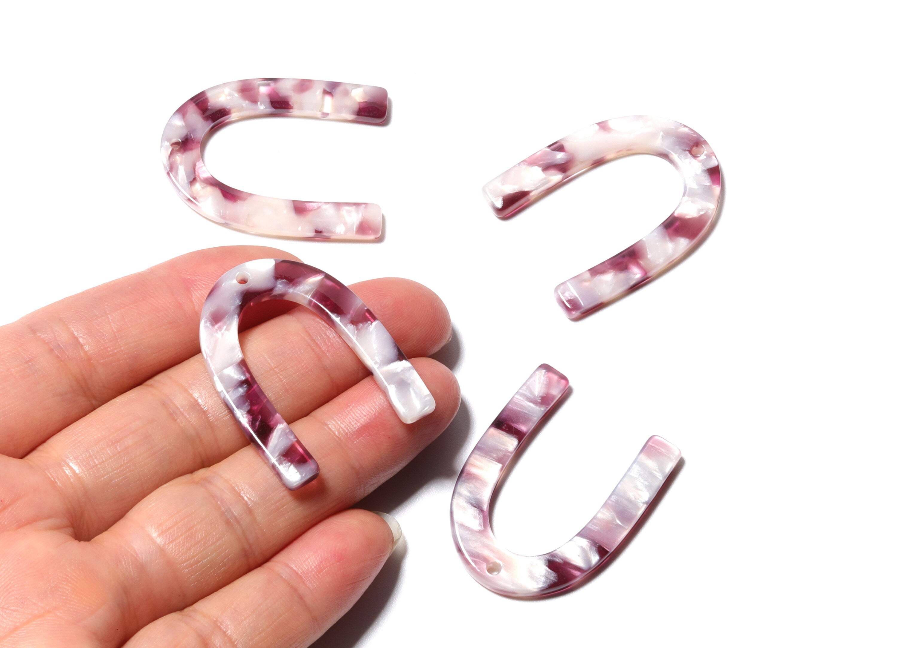 Acetate U Charm - U Earring and Pendant - Earring Findings - Jewelry Supplys - Color Code: A42 - 34.61x26.25x2.55mm - AC1114UU - DOMEDBAZAAR