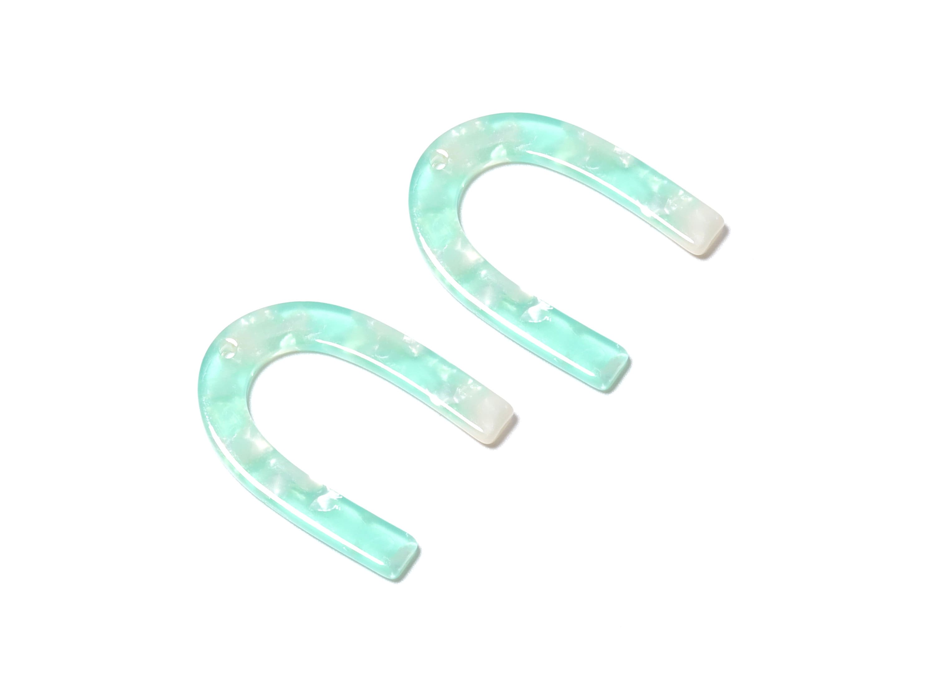 Acetate U Charm - U Earring and Pendant - Earring Findings - Jewelry Supplys - Color Code: A35 - 34.61x26.25x2.55mm - AC1114OO - DOMEDBAZAAR