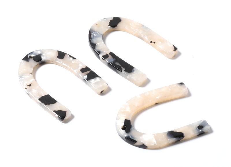 Acetate U Charm - U Earring and Pendant - Earring Findings - Jewelry Supplys - Color Code: A15 - 34.61x26.25x2.55mm - AC1114VV - DOMEDBAZAAR