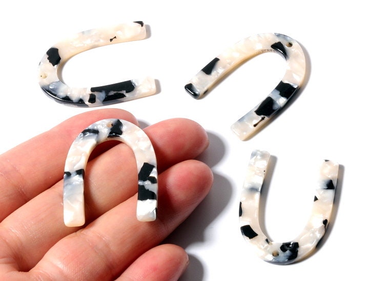 Acetate U Charm - U Earring and Pendant - Earring Findings - Jewelry Supplys - Color Code: A15 - 34.61x26.25x2.55mm - AC1114VV - DOMEDBAZAAR