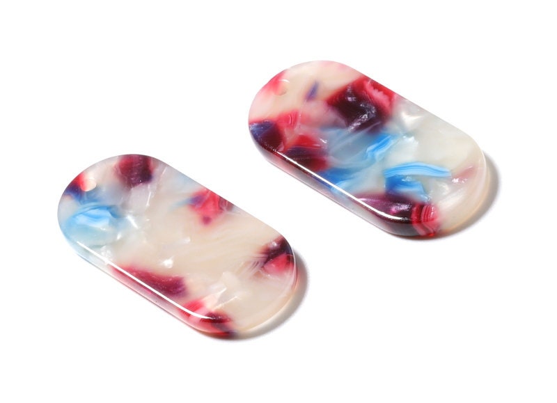 Acetate Oval Charms - Oval Earrings and Pendant - Earring Findings - Jewelry Supplys - Color Code: A52 - 30.65x13.76x2.66mm - AC1134G - DOMEDBAZAAR