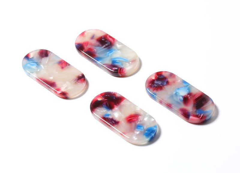 Acetate Oval Charms - Oval Earrings and Pendant - Earring Findings - Jewelry Supplys - Color Code: A52 - 30.65x13.76x2.66mm - AC1134G - DOMEDBAZAAR