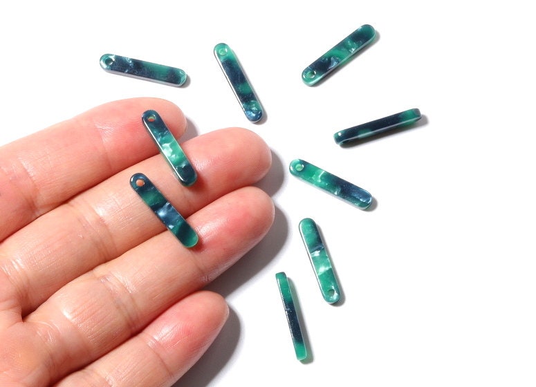 Acetate Stick Earring Charms - Acetate Stick Pendant - Earring Findings - Jewelry Supplies - Color Code: A13 - 20.6x4.27x2.6mm - AC1150F - DOMEDBAZAAR