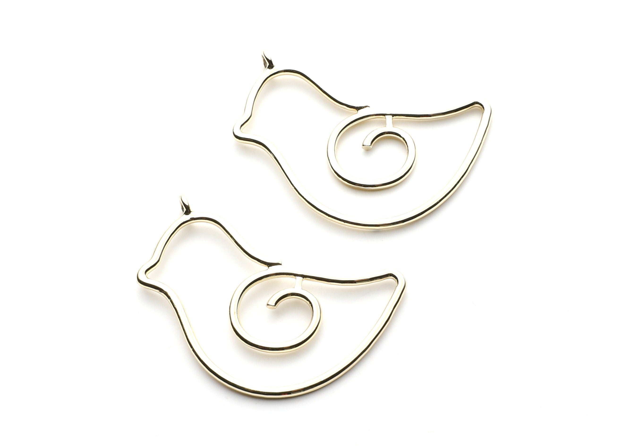 Big Bird Shaped Charms- Zinc Alloy Earring Finding - Gold Tone - Alloy Pendant for Necklace - Jewelry Supplies - 43.87x29.5x1.84mm - ZZ1264G - DOMEDBAZAAR