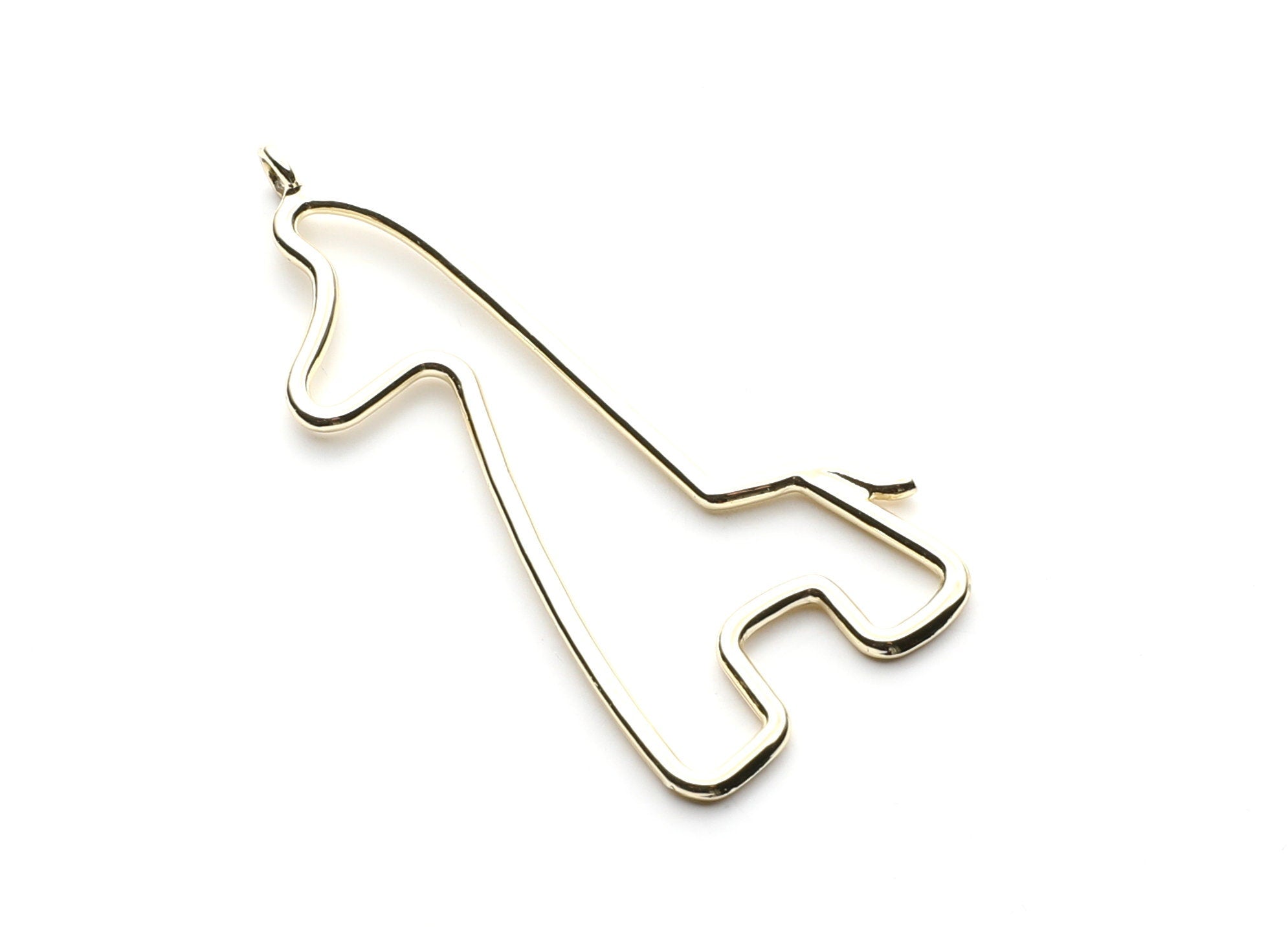 Big Giraffe Shaped Charms- Zinc Alloy Earring Findings - Gold Tone - Alloy Pendant for Necklace - 55x25.8x1.93mm - ZZ1268G - DOMEDBAZAAR