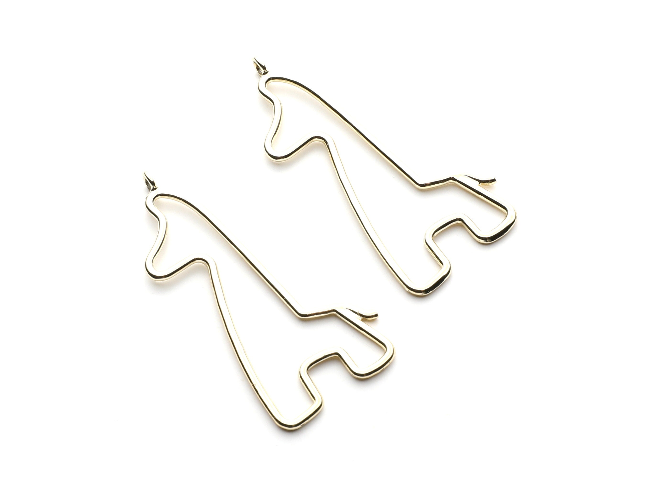 Big Giraffe Shaped Charms- Zinc Alloy Earring Findings - Gold Tone - Alloy Pendant for Necklace - 55x25.8x1.93mm - ZZ1268G - DOMEDBAZAAR