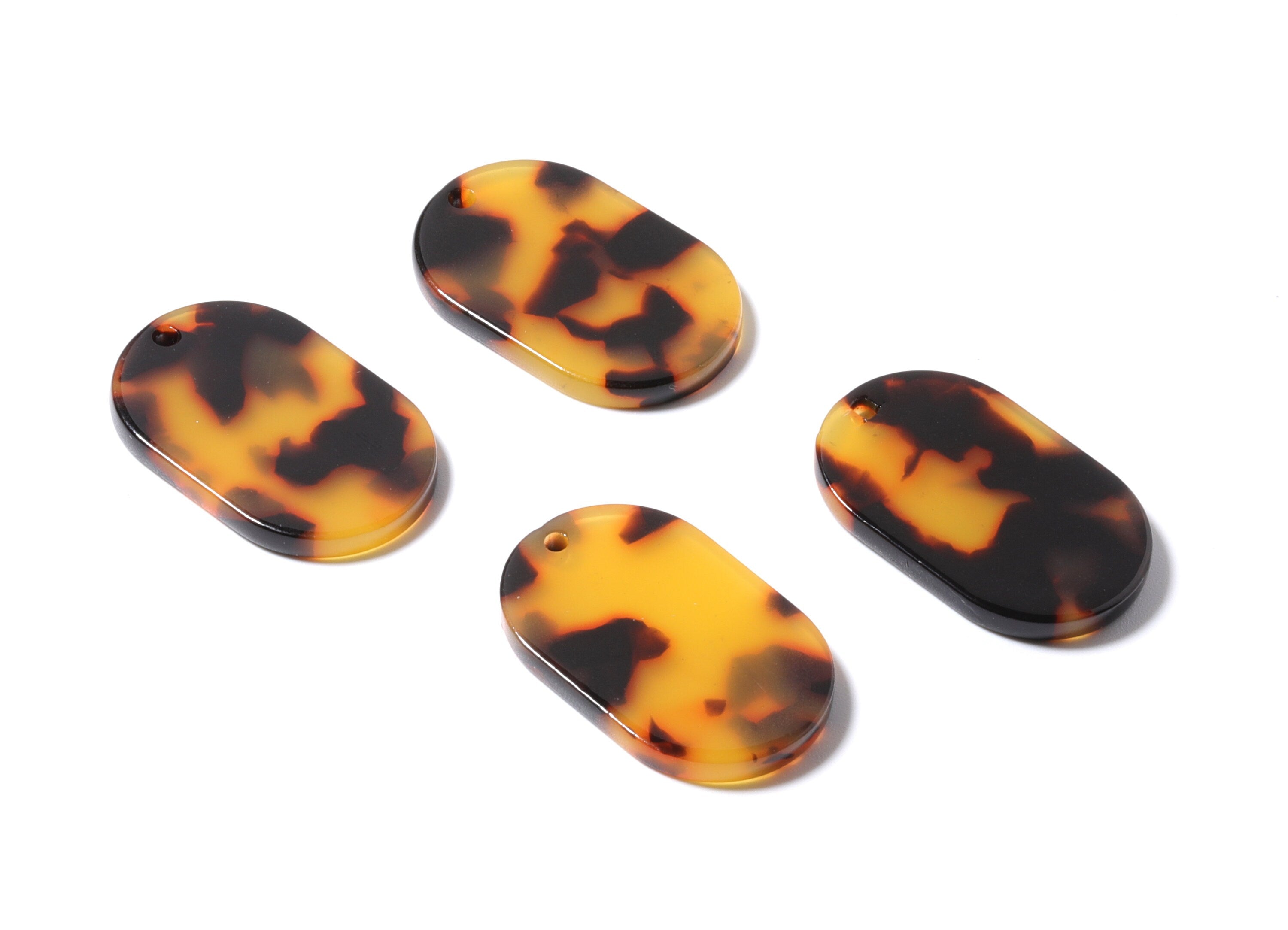 Acrylic Earring Charms - Tortoise Shell Earrings - Oval Pendant - Jewelry Making Supplies - Color Code: A01 - 26x13.7x2.53mm - AC1158F - DOMEDBAZAAR