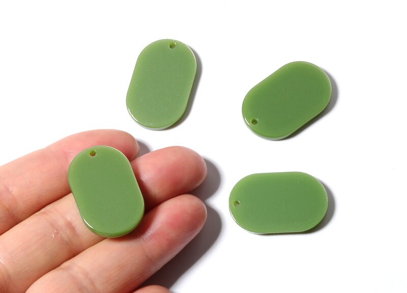 Acrylic Oval Earring Charms - Oval Pendant - Earring Findings - Jewelry Supplies - Color Code: A80 - 26x13.7x2.53mm - AC1158C - DOMEDBAZAAR