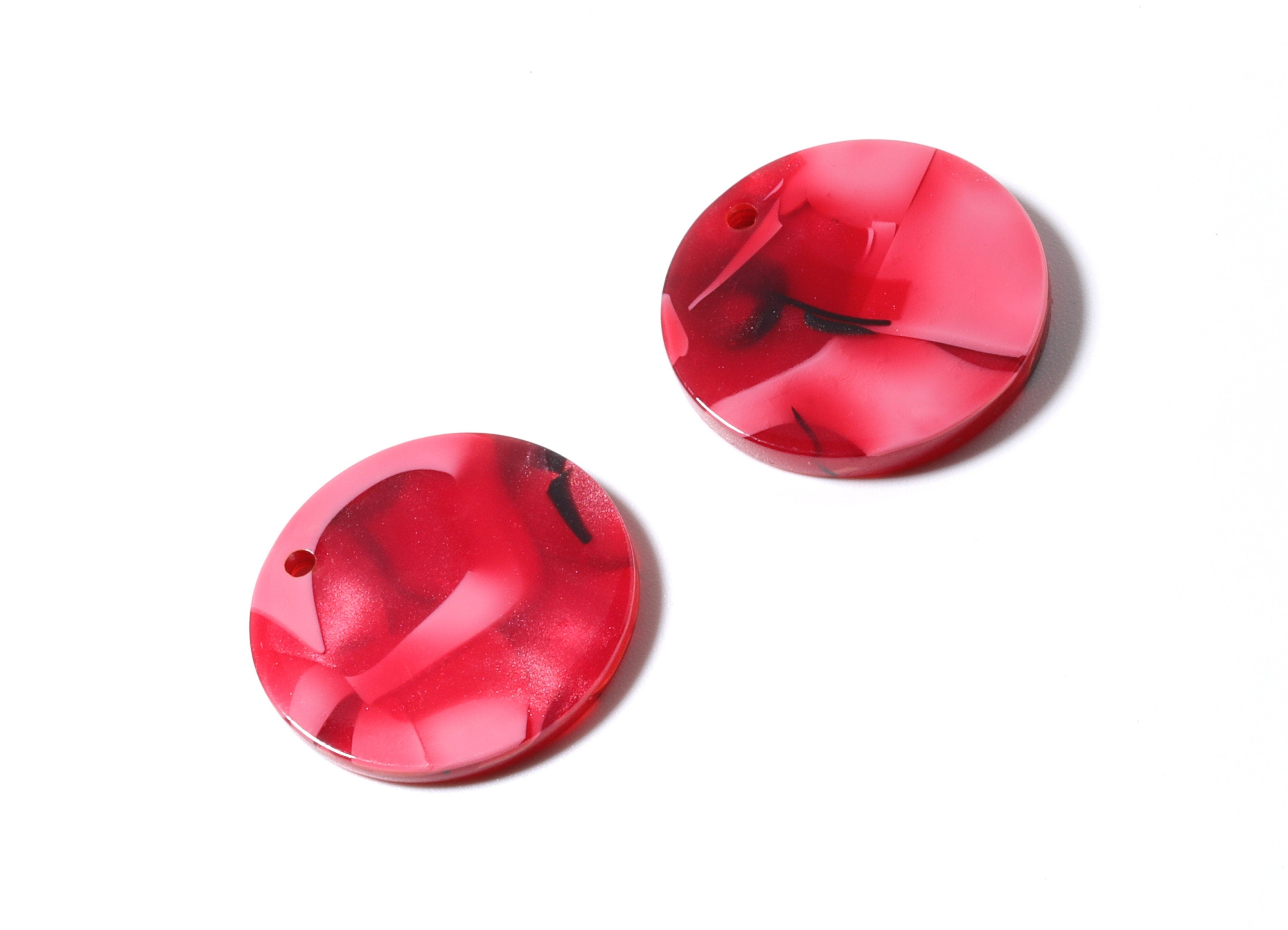 Acetate Round Earring Charms - Coin Shaped Pendant - Earring Findings - Jewelry Supplies - Color Code: A56 - 21.85x21.85x2.68mm - AC1170B - DOMEDBAZAAR