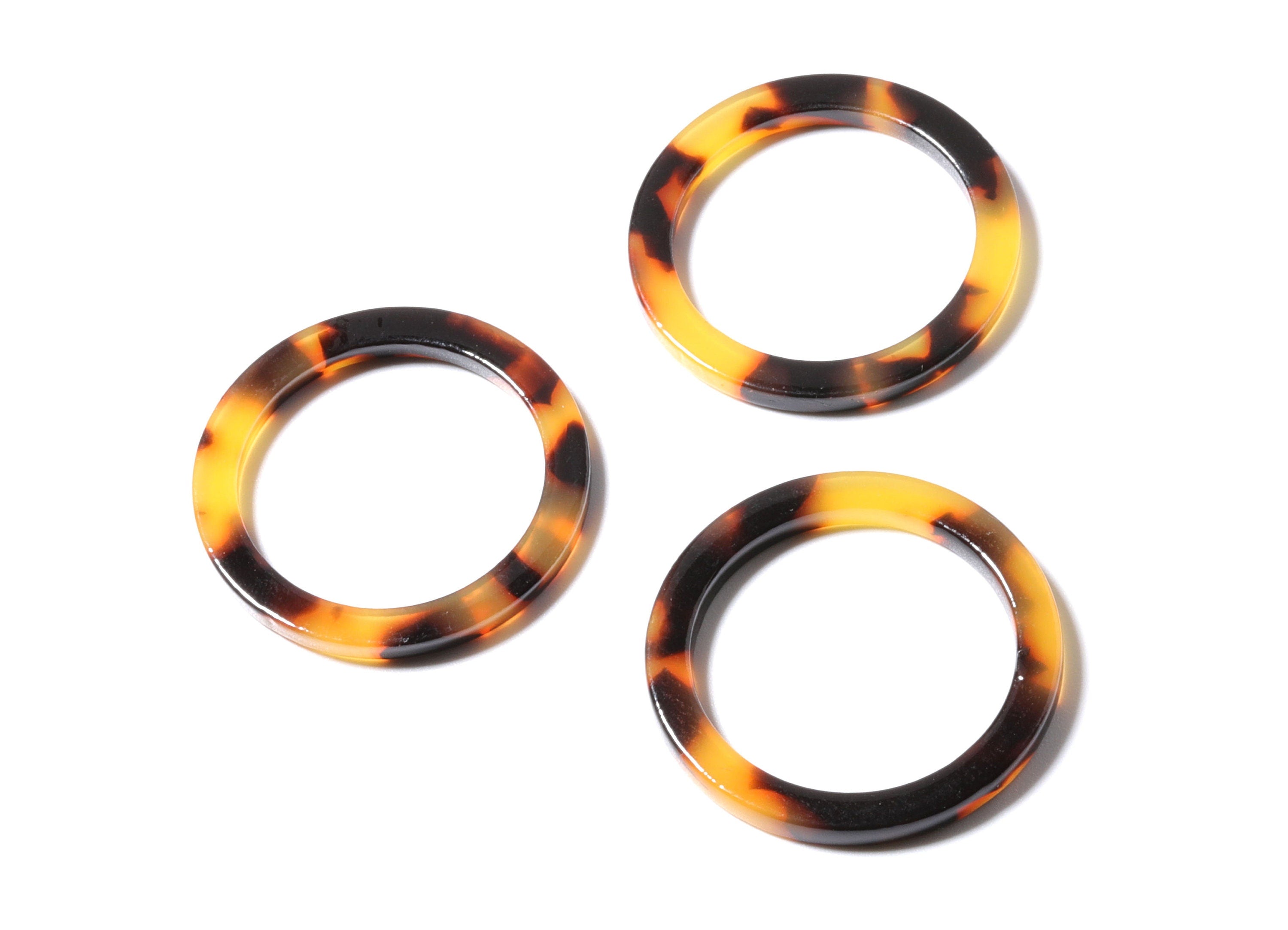 Acetate Hoop Earrings Charms - Tortoise Hoop Shell Earrings- Circle Pendant - Jewelry Supplies - Color Code: A01 - 28.8x28.8x2.55mm- AC1169A - DOMEDBAZAAR