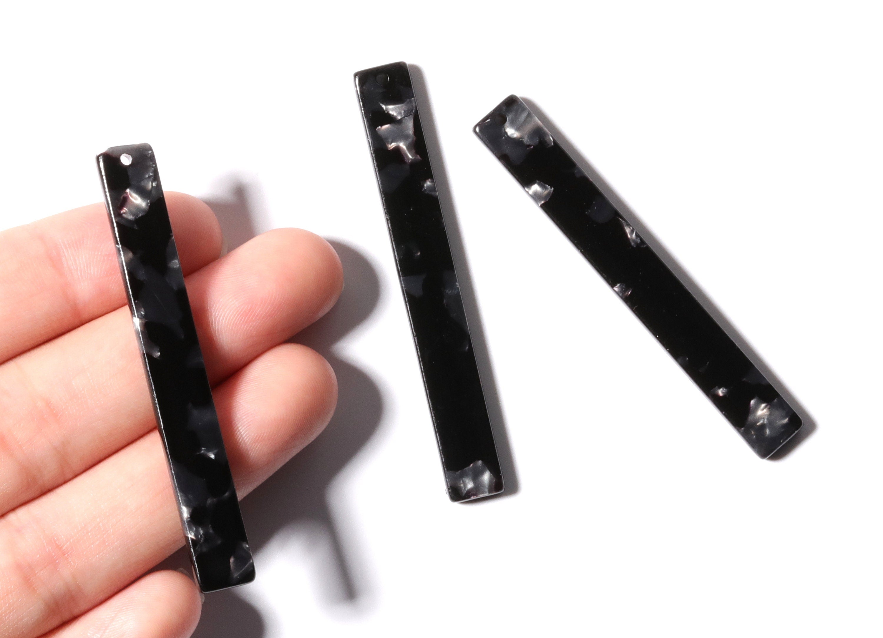 Acetate Stick Charms - Bar Earrings and Pendant - Earring Findings - Jewelry Supplies - Color Code: A48 - 59x7x2.5mm - AC1049U - DOMEDBAZAAR