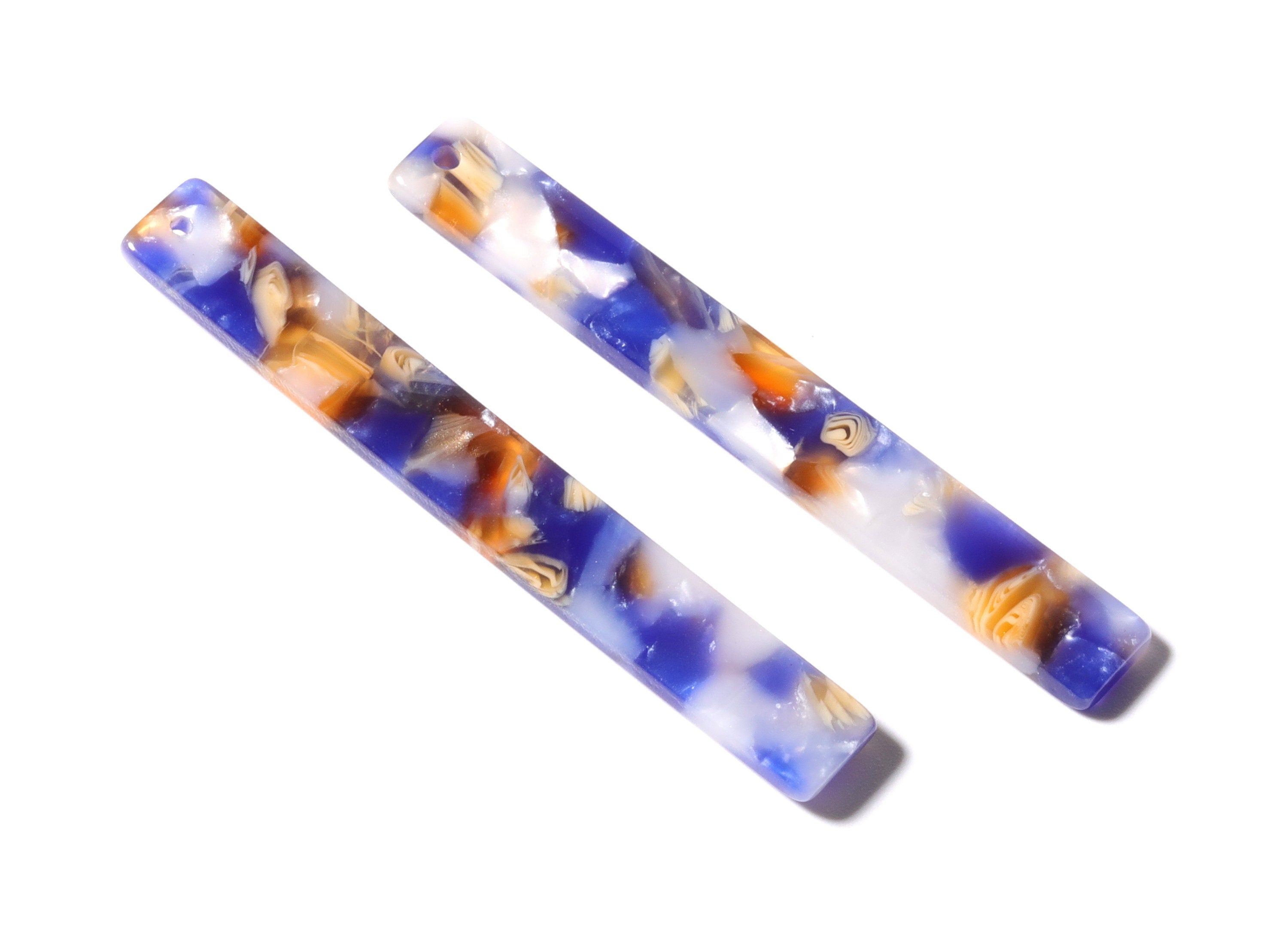 Acetate Stick Charms - Bar Earrings and Pendant - Earring Findings - Jewelry Supplies - Color Code: A96 - 59x7x2.5mm - AC1049V - DOMEDBAZAAR