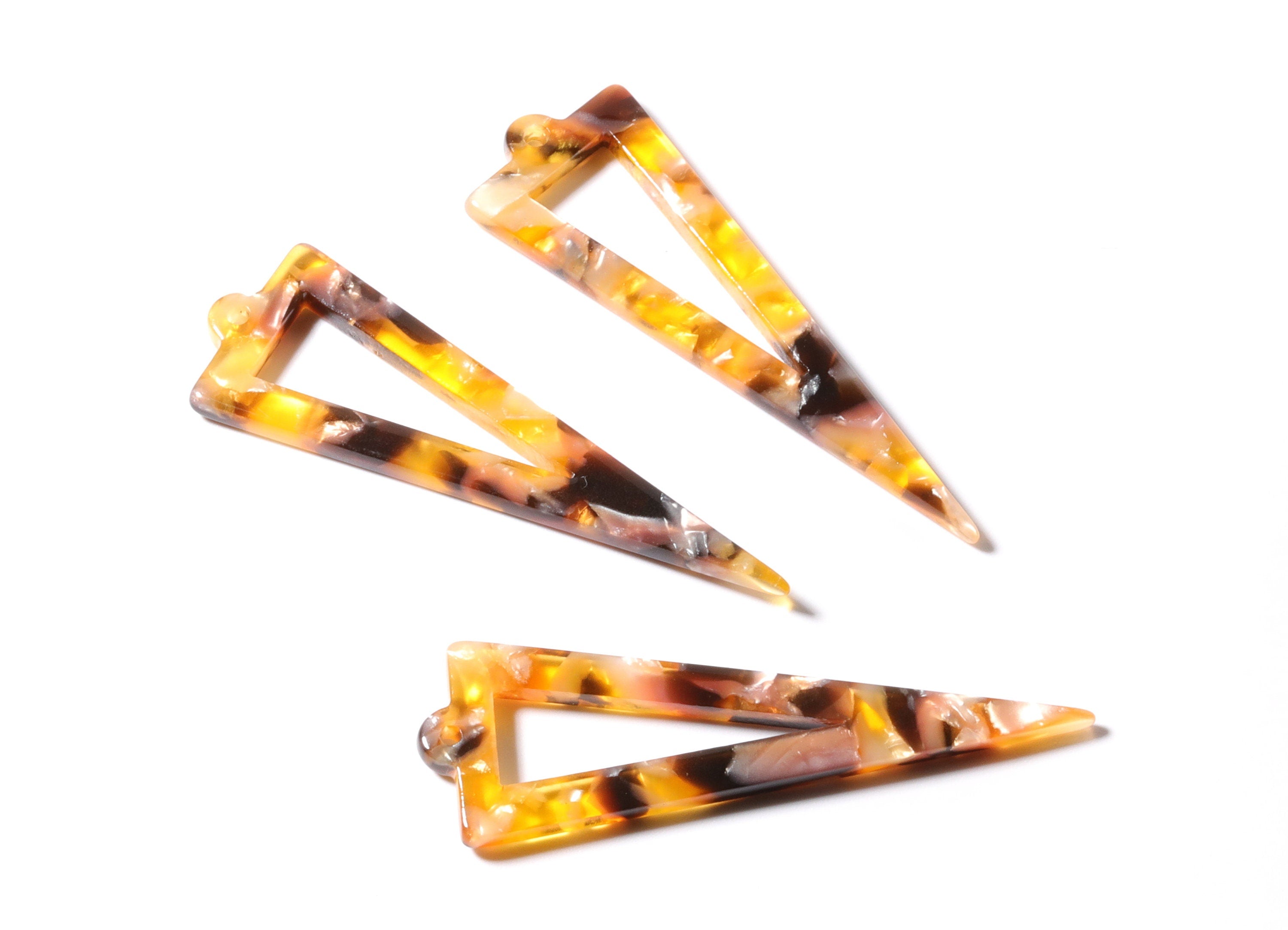 Acetate Triangle Charms - Triangle Earrings and Pendant - Earring Findings - Necklace Pendant - Color Code: A106 - 53.6x17.5mm - AC1084F - DOMEDBAZAAR