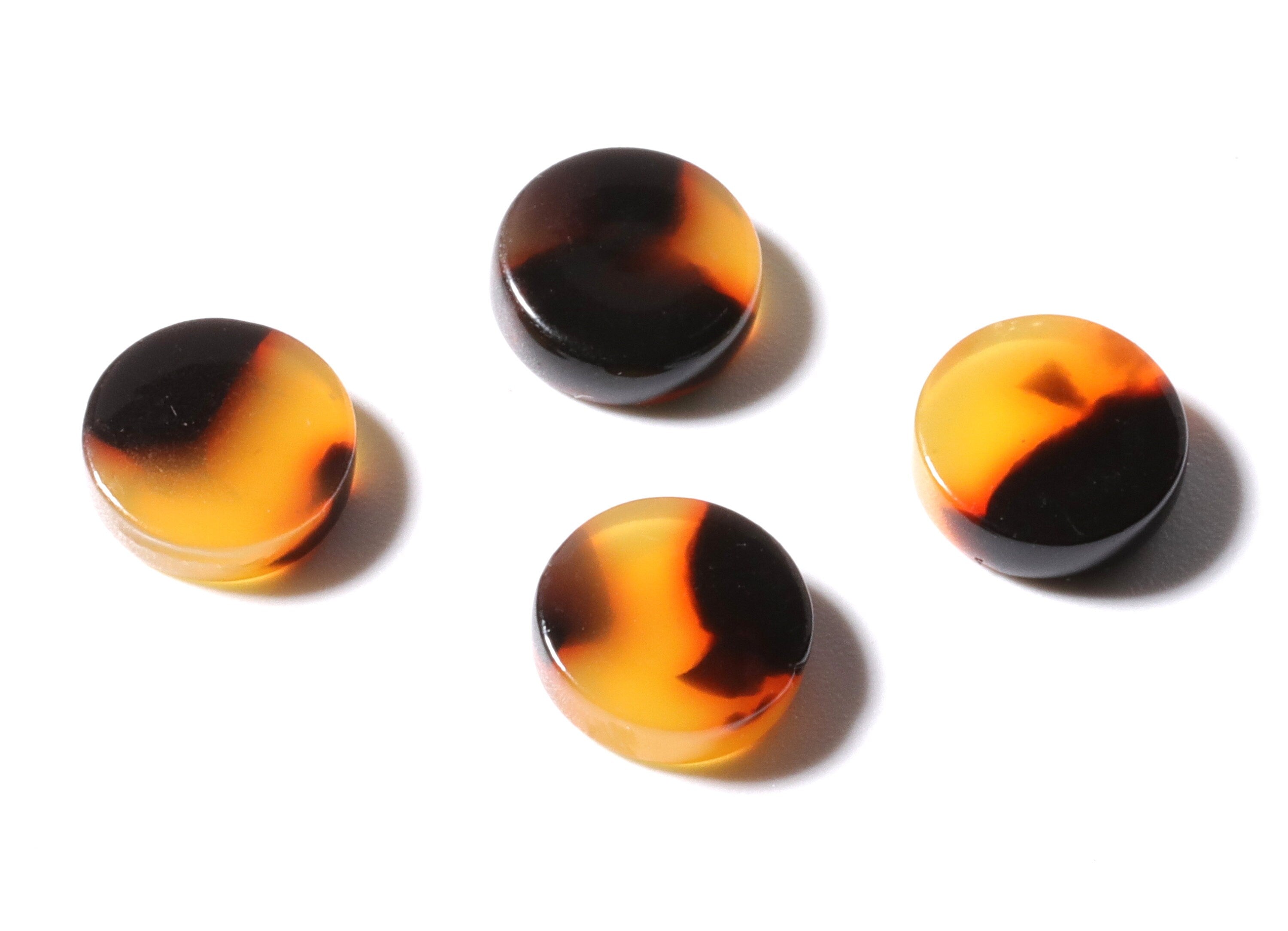 Acrylic Earring Charms - Tortoise Shell Earrings - Round Circle Pendant - Jewelry Supplies - Color Code: A01 - 8.82x8.82x2.7mm - AC1116A-0 - DOMEDBAZAAR