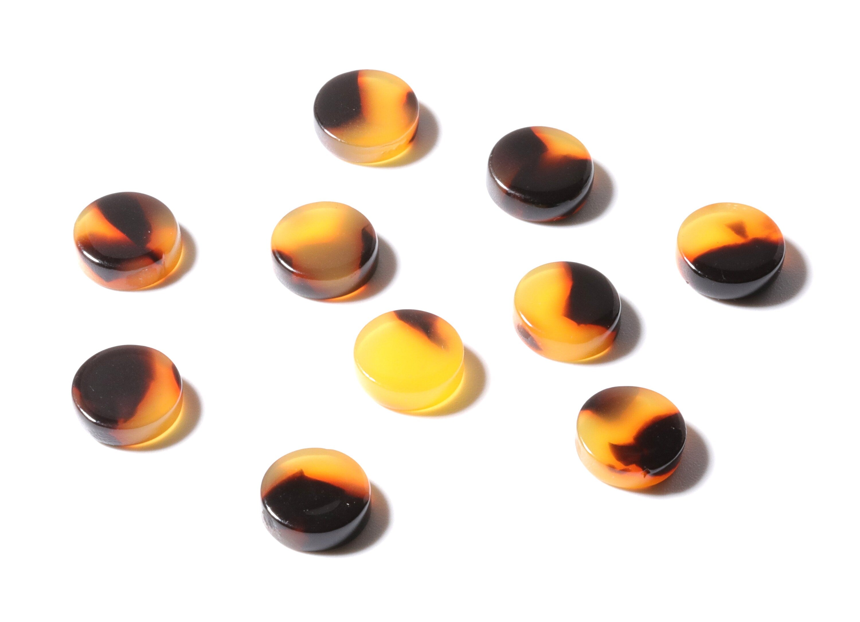 Acrylic Earring Charms - Tortoise Shell Earrings - Round Circle Pendant - Jewelry Supplies - Color Code: A01 - 8.82x8.82x2.7mm - AC1116A-0 - DOMEDBAZAAR