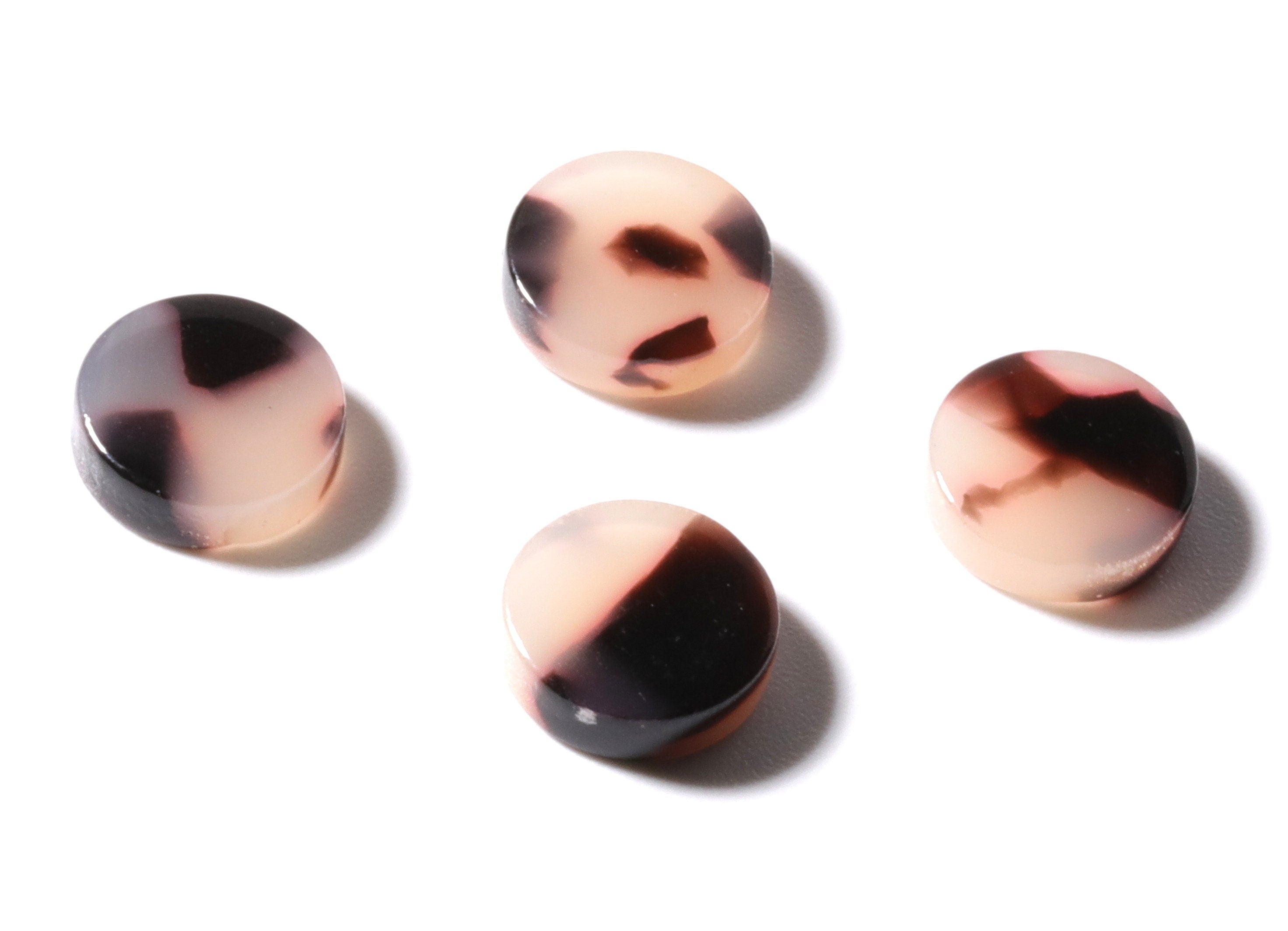 Acrylic Earring Charms - Blonde Tortoise Shell Earrings - Round Circle Shaped - Color Code: A07 - 8.82x8.82x2.7mm - AC1116B-0 - DOMEDBAZAAR