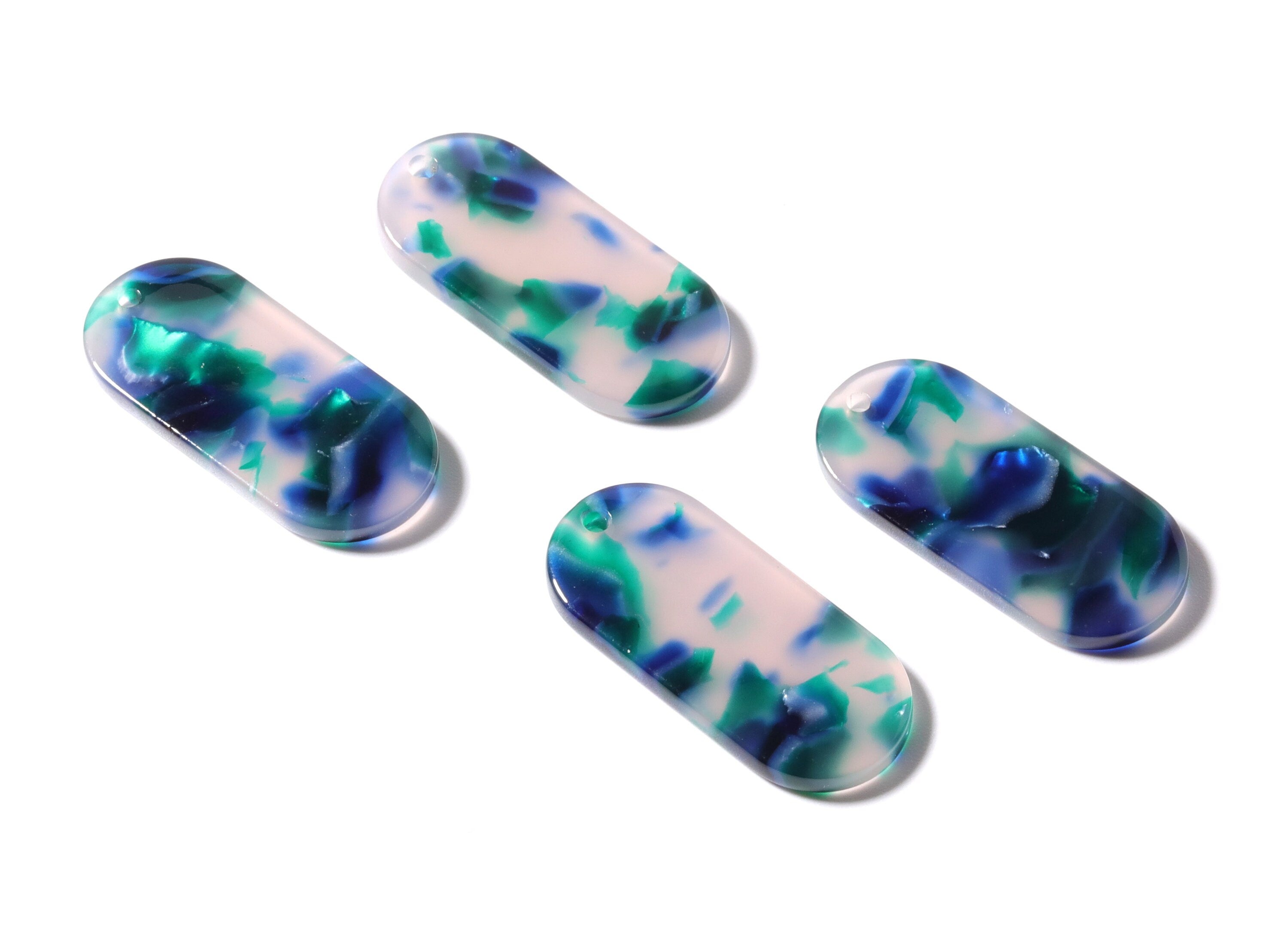 Acetate Oval Earring Charms - Acetate Oval Pendant - Earring Findings - Jewelry Supplies - Color Code: A18 - 30.65x13.76x2.66mm - AC1134K - DOMEDBAZAAR