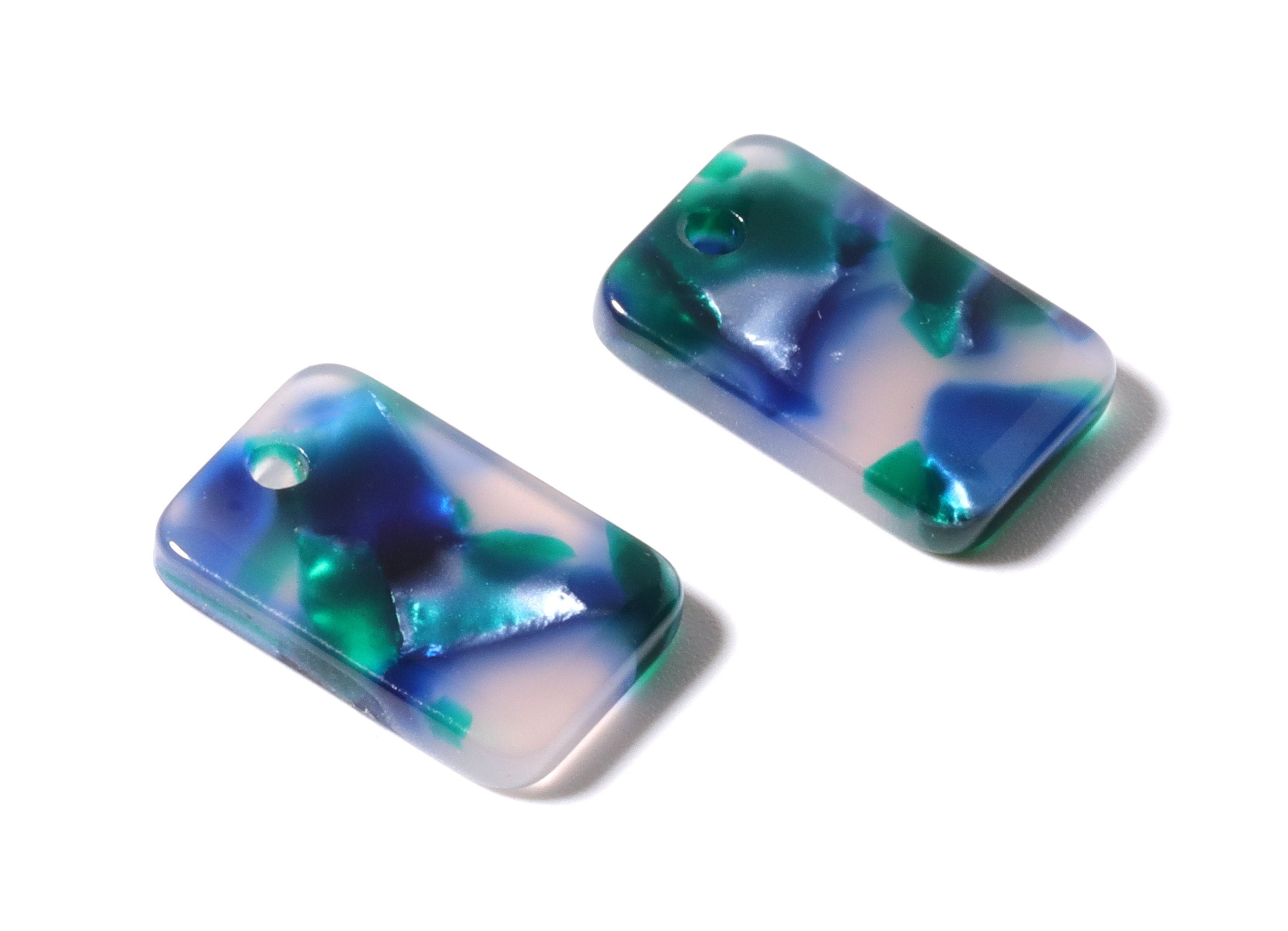 Acetate Rectangle Earring Charms - Rectangle Pendant - Earring Findings - Jewelry Supplies - Color Code: A18 - 16.9x10.9x2.7mm - AC1143C - DOMEDBAZAAR