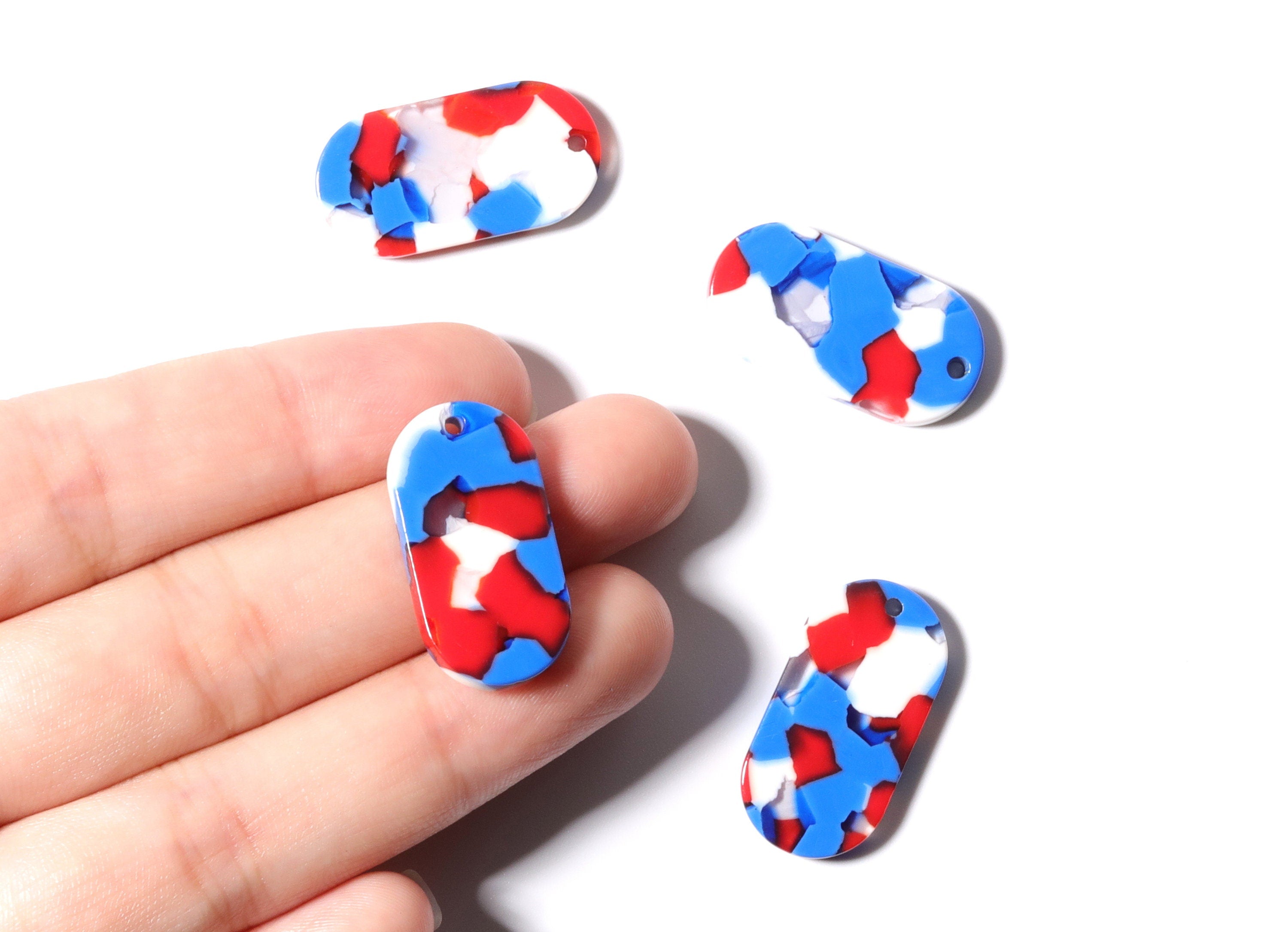 Acetate Oval Charms - Oval Earrings and Pendant - Earring Findings - Jewelry Supplys - Color Code: A73 - 26.65x13.9x2.63mm - AC1156G - DOMEDBAZAAR