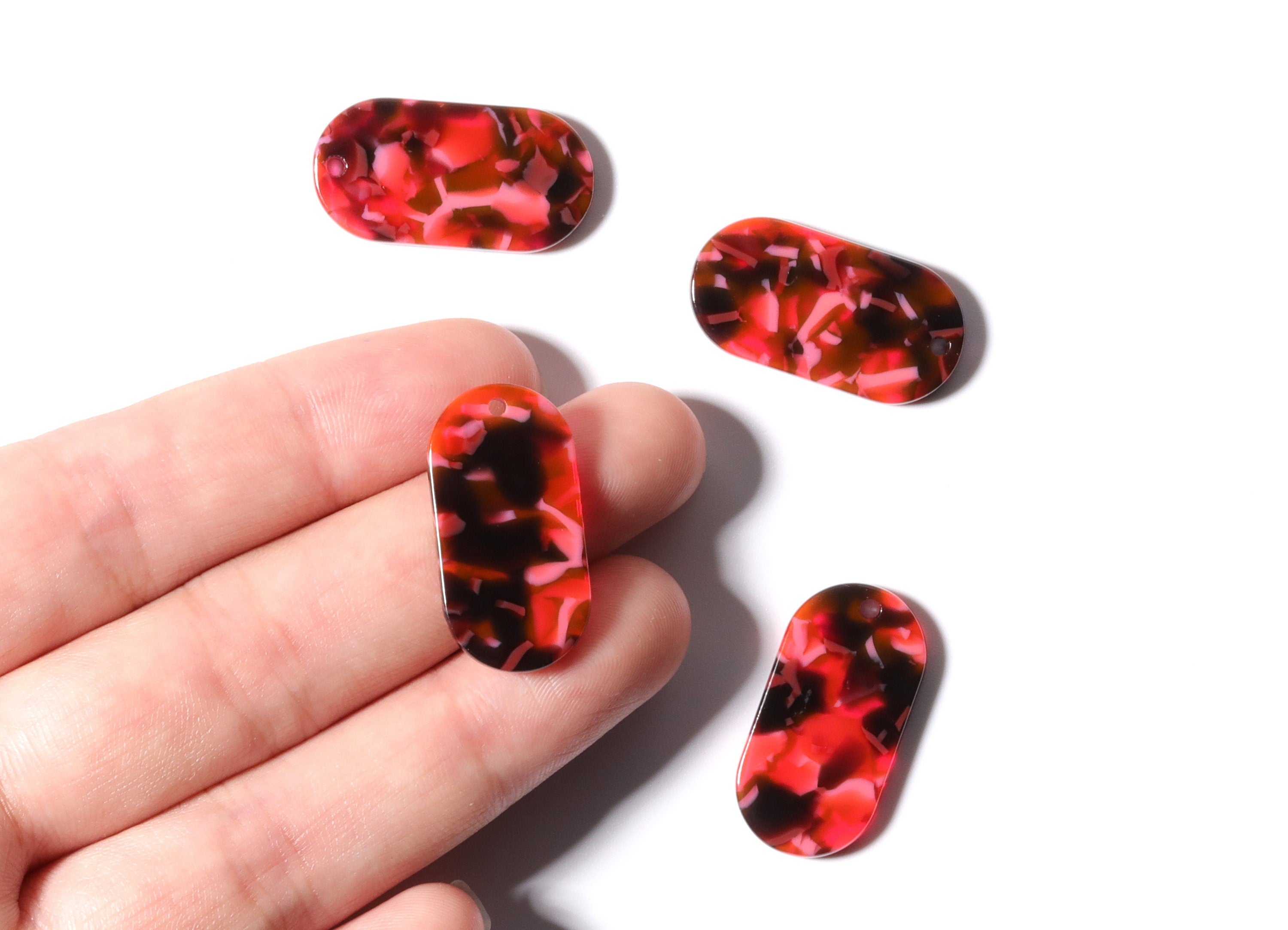 Acetate Oval Earring Charms - Acrylic Oval Pendant - Earring Findings - Jewelry Supplies - Color Code: A93 - 26.65x13.9x2.63mm - AC1156L - DOMEDBAZAAR