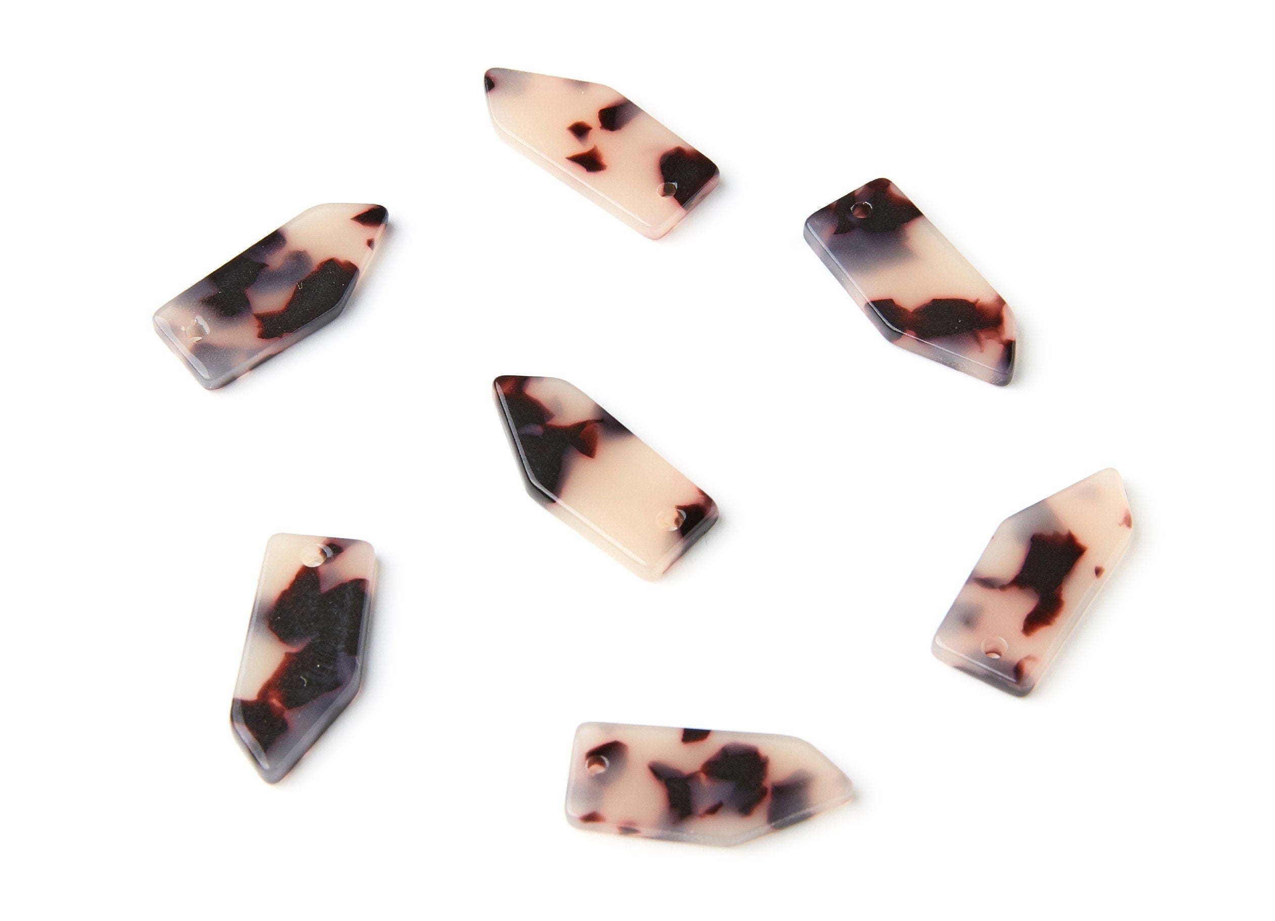 Acetate Acrylic Earring Charms - Blonde Tortoise Shell Earrings - Unique Pendant - Color Code: A07 - 24.5x10.77x2.7mm - AC1234A - DOMEDBAZAAR