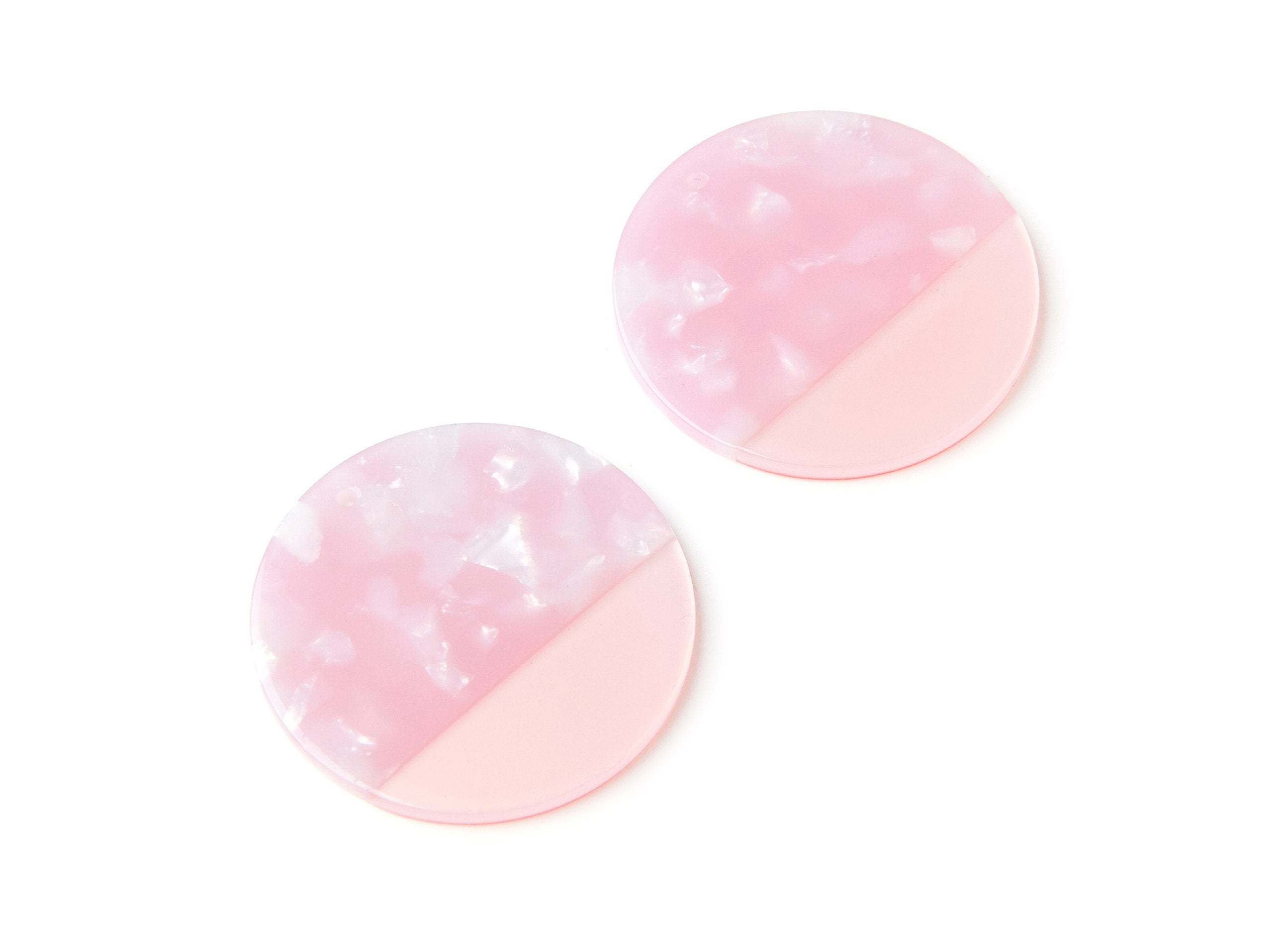 Acetate Round Earring Charms - Acrylic Coin Pendant - Earring Findings - Jewelry Supplies - 40x40x2.7mm - AC1235B - DOMEDBAZAAR