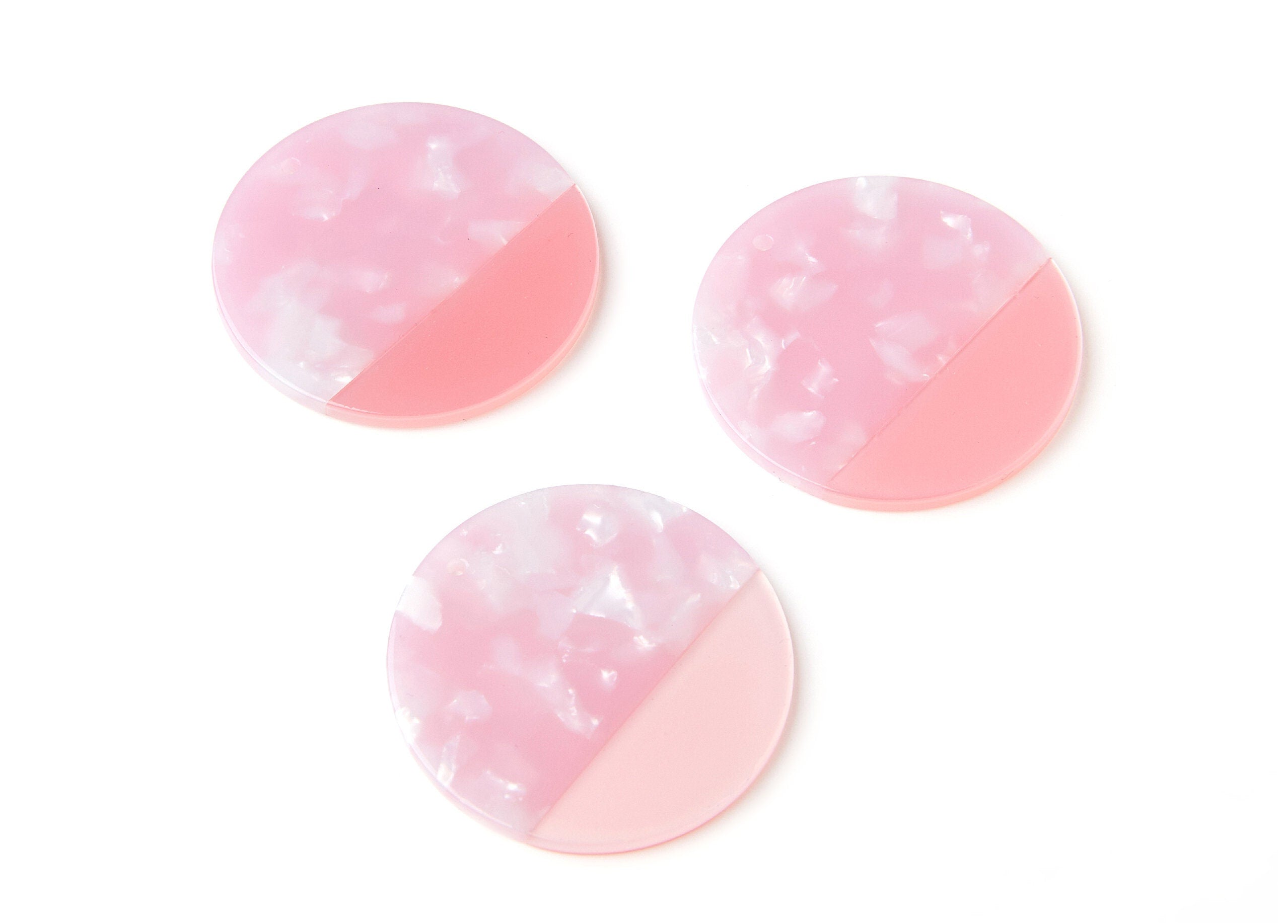 Acetate Round Earring Charms - Acrylic Coin Pendant - Earring Findings - Jewelry Supplies - 40x40x2.7mm - AC1235B - DOMEDBAZAAR