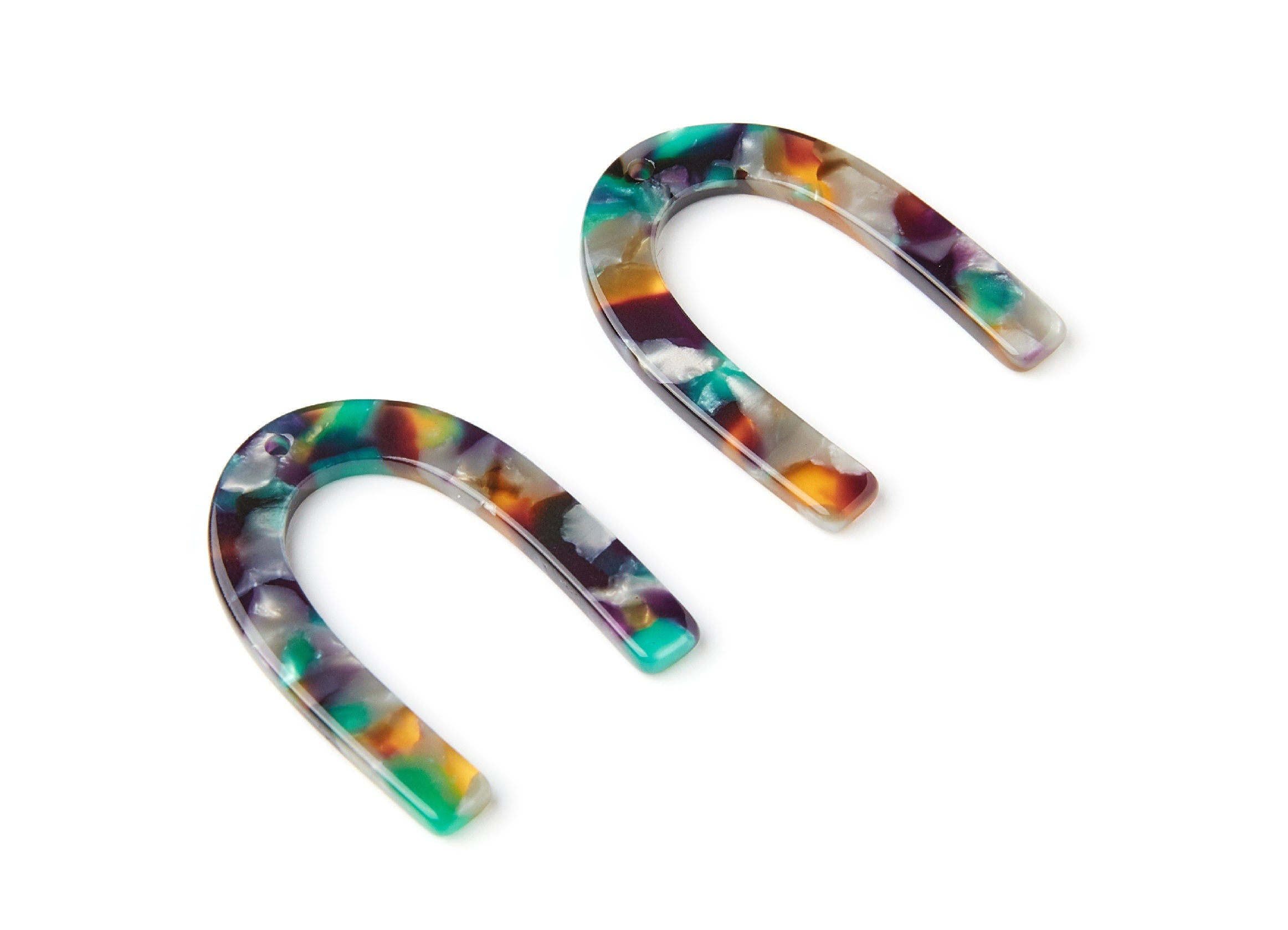 Acetate U Charm - U Earring and Pendant - Earring Findings - Jewelry Supplys - Color Code: A50 - 34.61x26.25x2.55mm - AC1114ZD - DOMEDBAZAAR