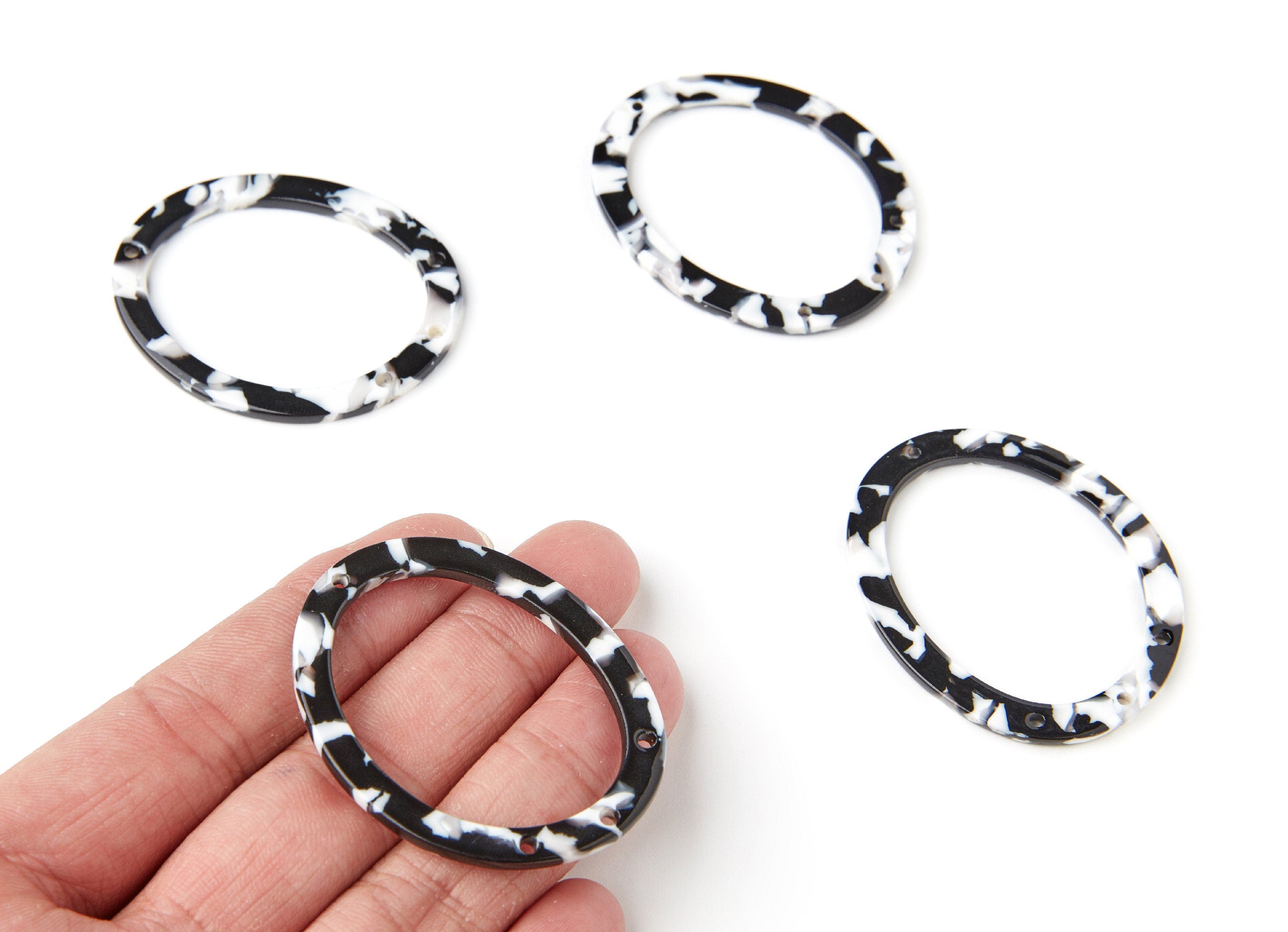 Acetate Oval Earring Charms - Acrylic Oval Pendant - Earring Findings - Jewelry Supplies - Color Code: A17 - 50x40x2,77mm - AC1214A - DOMEDBAZAAR