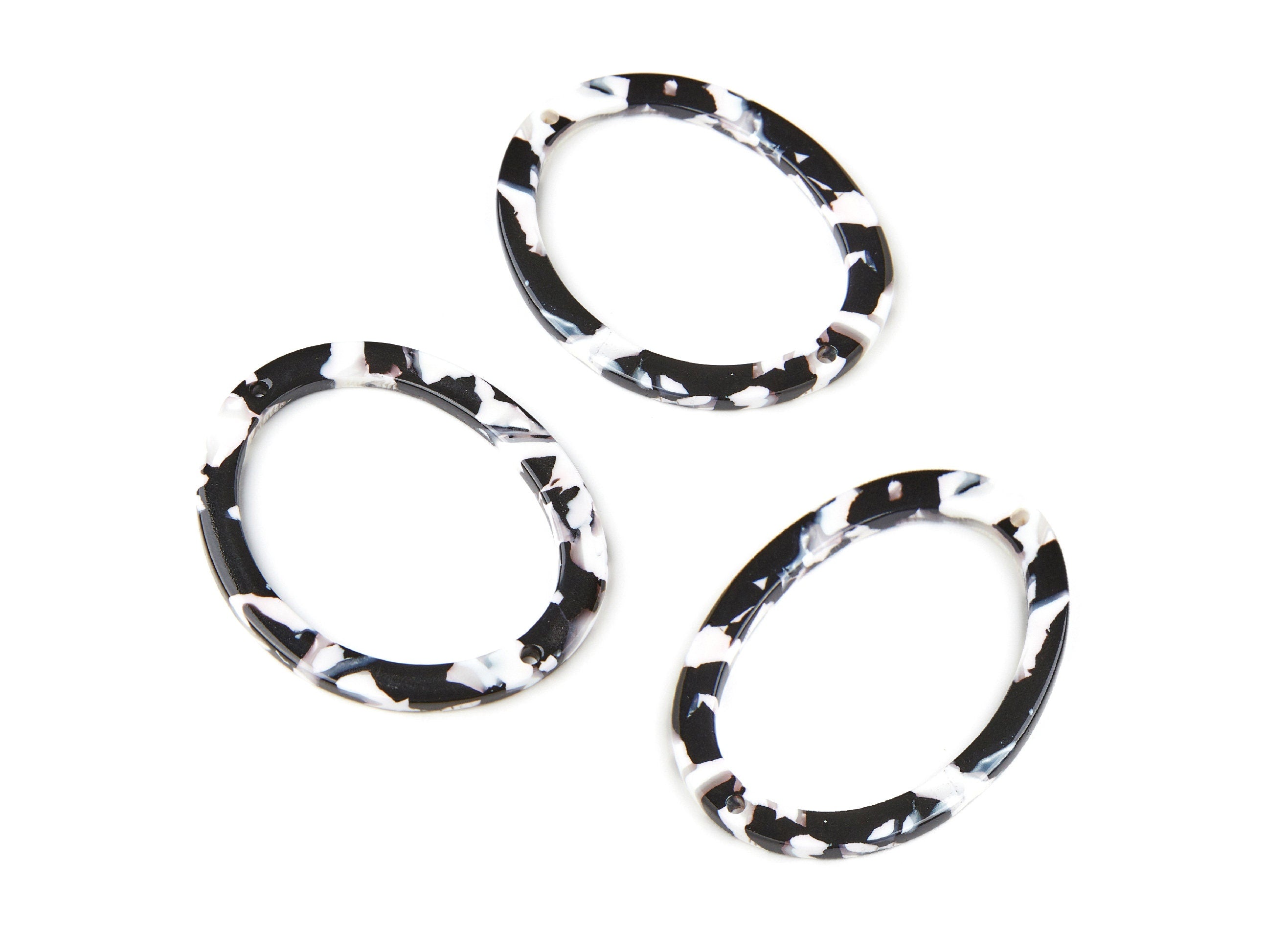 AcetateOval Earring Charms - Acrylic Oval Pendant - Earring Findings - Jewelry Supplies - Color Code: A17 - 50x40x2,77mm - AC1215A - DOMEDBAZAAR