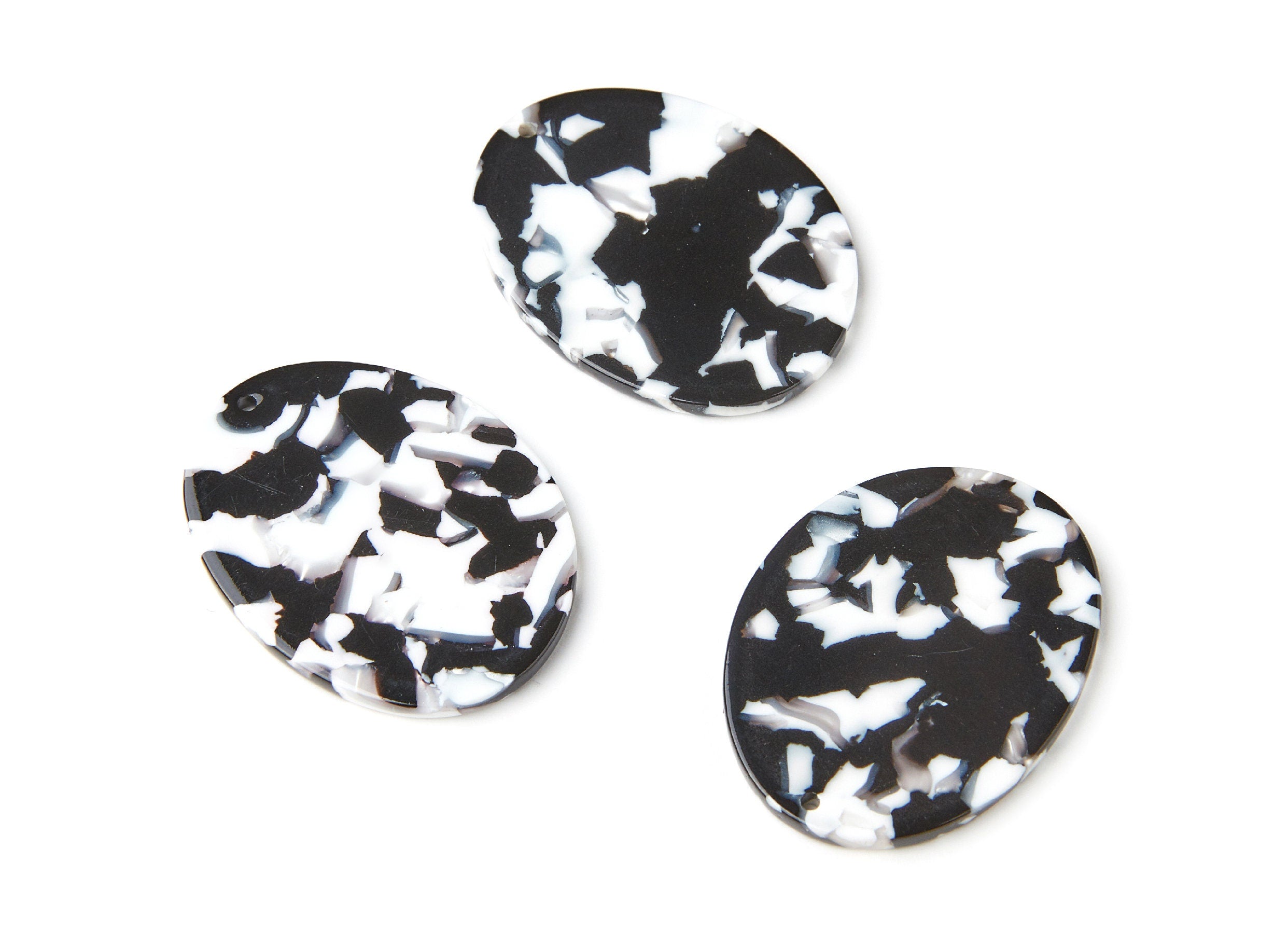 Acetate Oval Earring Charms - Acrylic Oval Pendant - Earring Findings - Jewelry Supplies - Color Code: A17 - 39,73x30,4x2,65mm - AC1216A - DOMEDBAZAAR