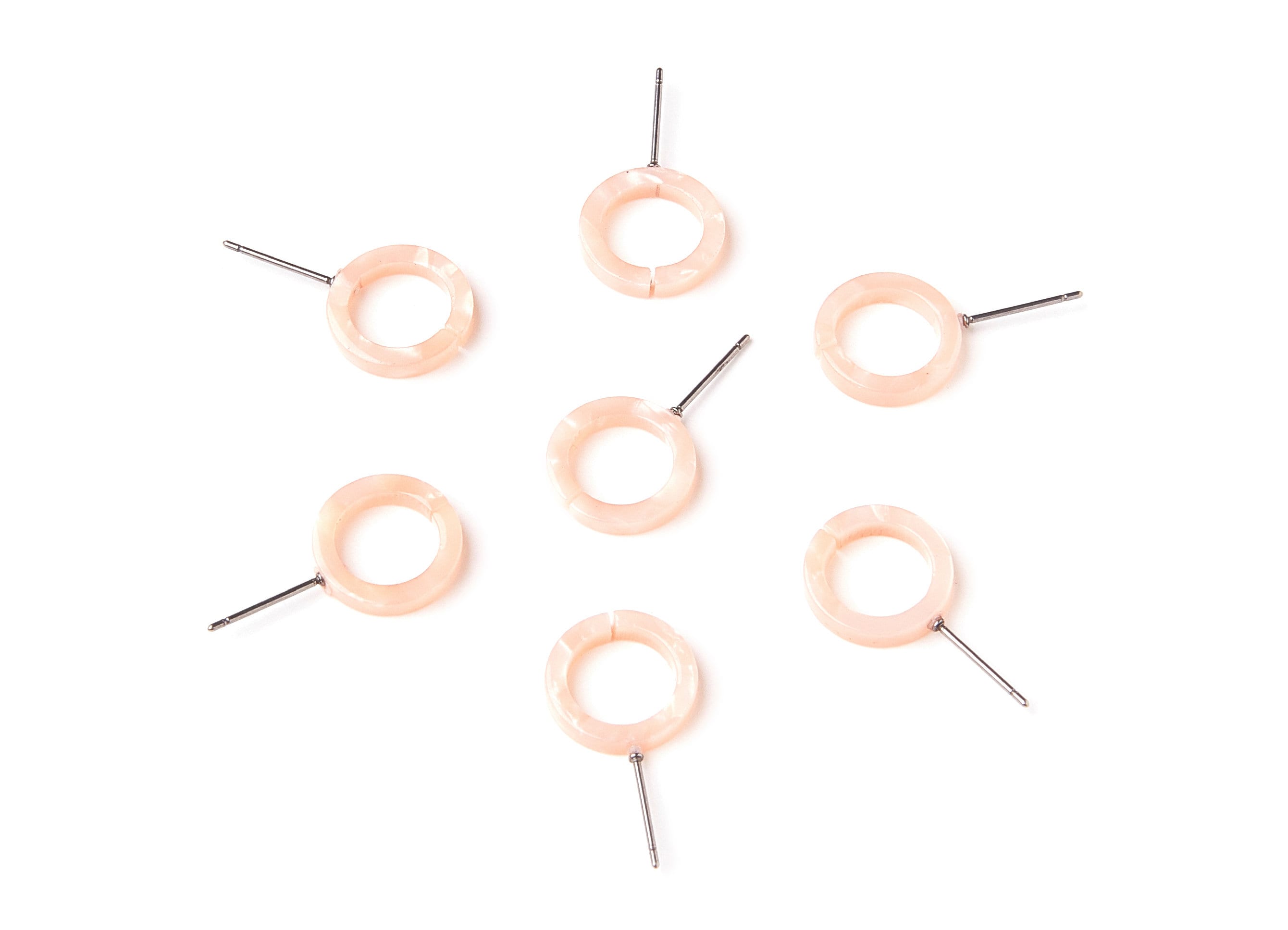 Acetate Circle Earring Stud - Acrylic Circle Earring Post - Earring Post - Jewelry Supplies - Color code: A53 - 13,53x13,53x2,75mm - AC1224E - DOMEDBAZAAR