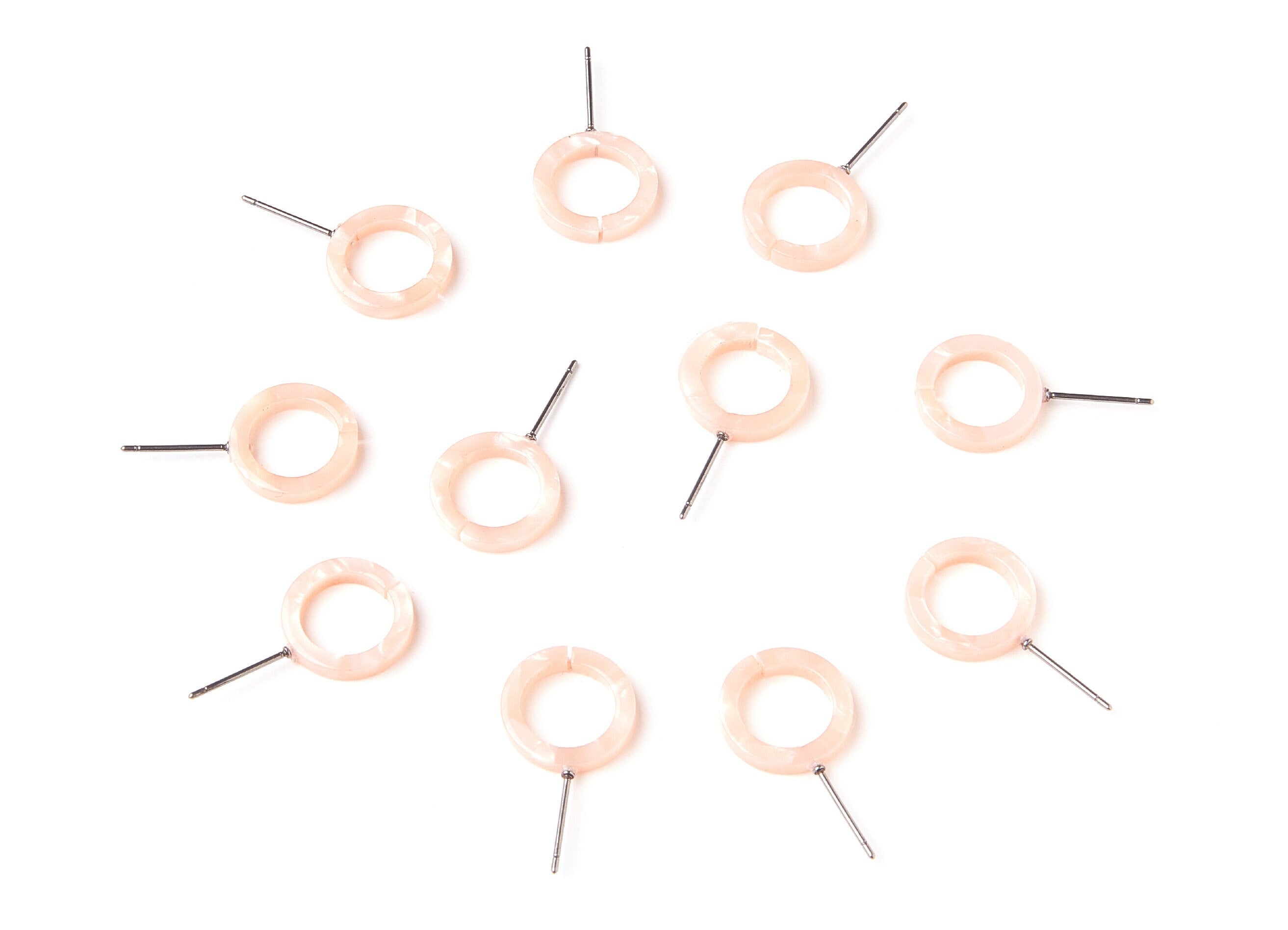 Acetate Circle Earring Stud - Acrylic Circle Earring Post - Earring Post - Jewelry Supplies - Color code: A53 - 13,53x13,53x2,75mm - AC1224E - DOMEDBAZAAR