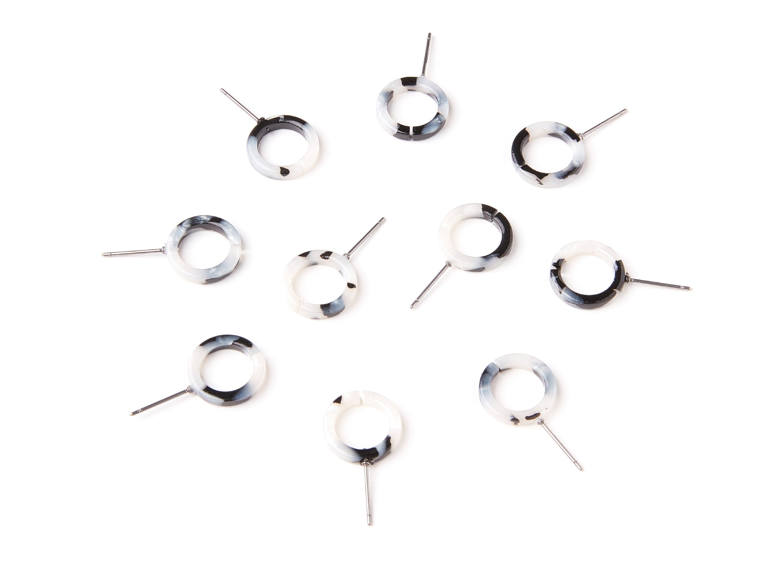 Acetate Circle Earring Stud - Acrylic Circle Earring Post - Earring Post - Jewelry Supplies - Color Code: A15 - 13,53x13,53x2,75mm - AC1224D - DOMEDBAZAAR