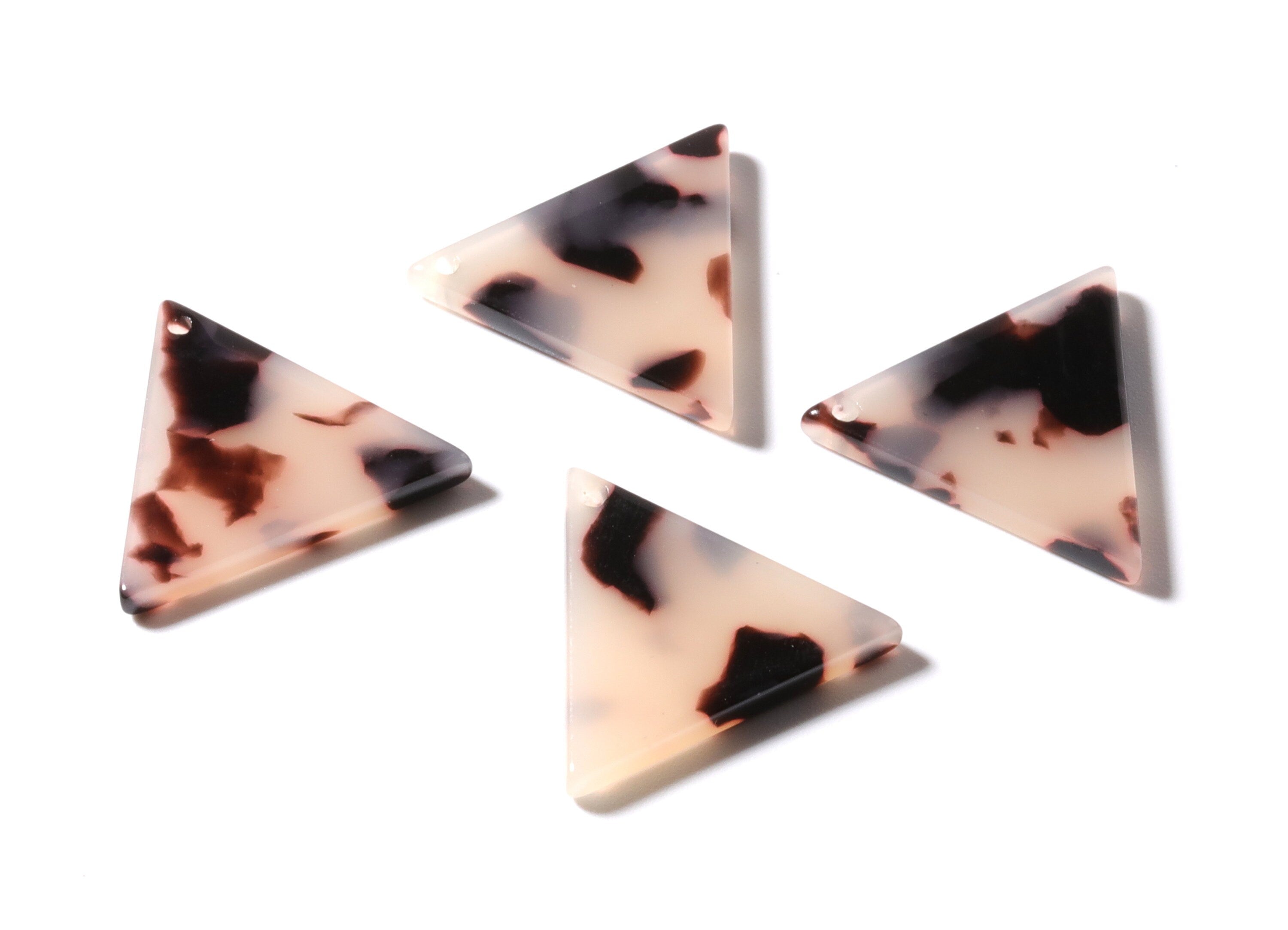 Acetate Triangle Charms - Blonde Tortoise Shell Earrings - Triangle Earrings and Pendant - Color Code: A07 - 19x22x2.5mm - AC1042D - DOMEDBAZAAR