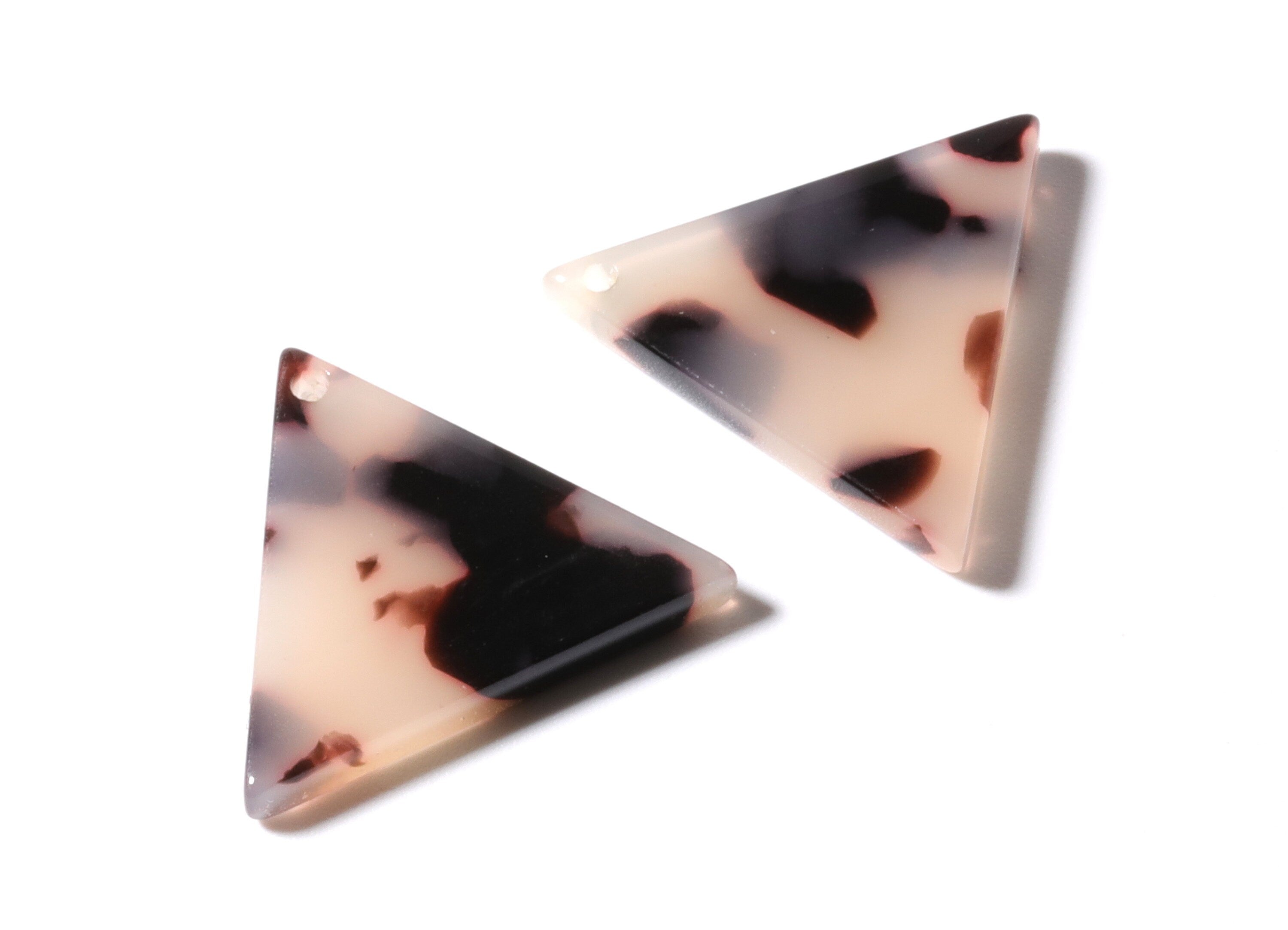 Acetate Triangle Charms - Blonde Tortoise Shell Earrings - Triangle Earrings and Pendant - Color Code: A07 - 19x22x2.5mm - AC1042D - DOMEDBAZAAR