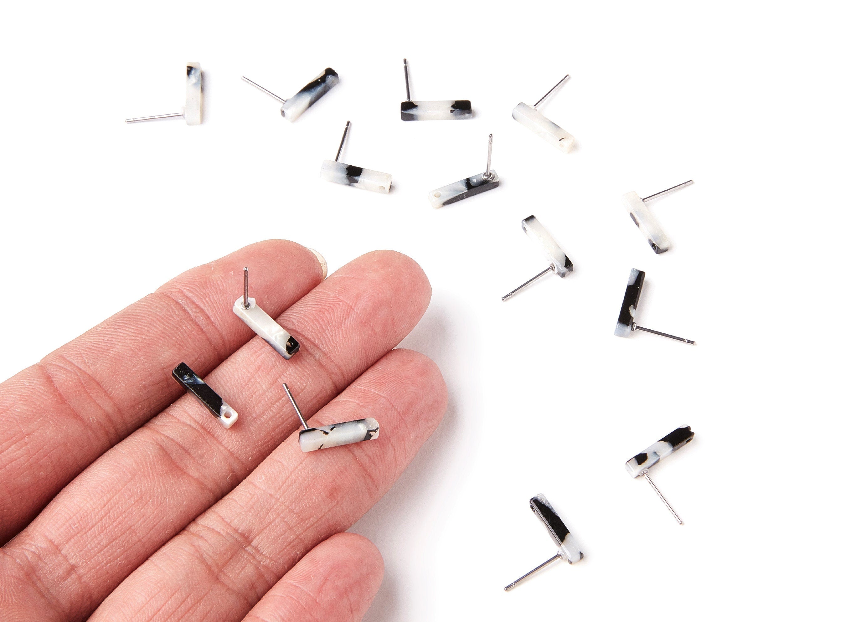 Acetate Acrylic Stick Earring Post - Stick Earring Stud - Earring Post - Jewelry Supplies - Color Code: A15 - 13,26x2,91x2,75mm - AC1221A - DOMEDBAZAAR
