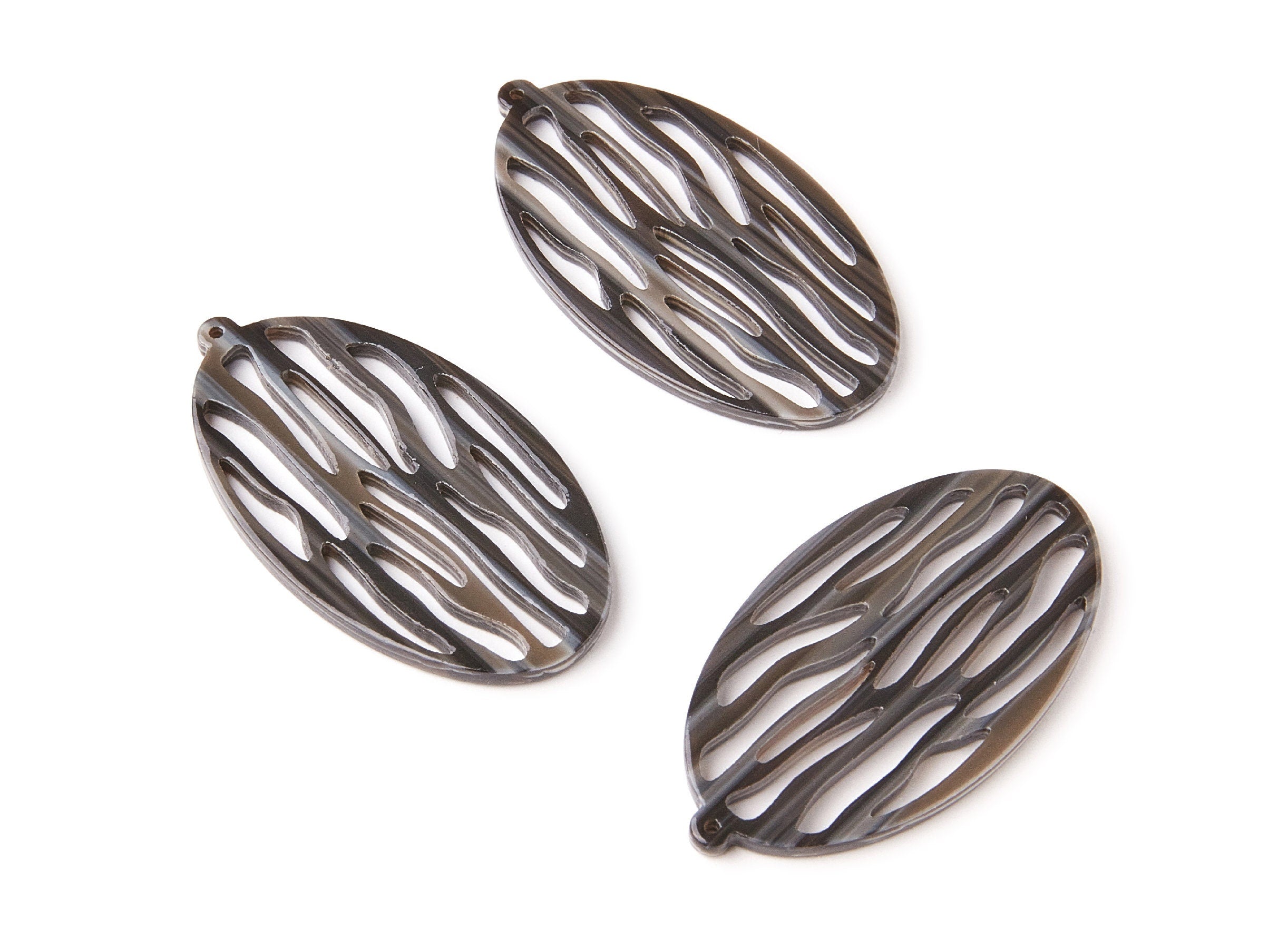 Acetate Oval Earring Charms - Acrylic Oval Pendant - Earring Findings - Jewelry Supplies - Color Code: A122 - 26.62x48.42x2.8mm - AC1238A - DOMEDBAZAAR