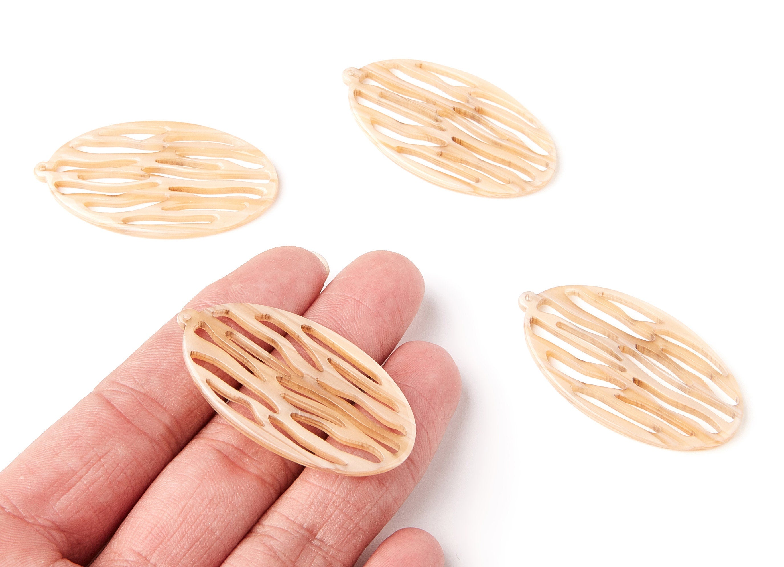 Acetate Oval Earring Charms - Oval Shaped Pendant - Earring Findings - Jewelry Supplies - Color Code: A125 - 26.62x48.42x2.8mm - AC1238B - DOMEDBAZAAR