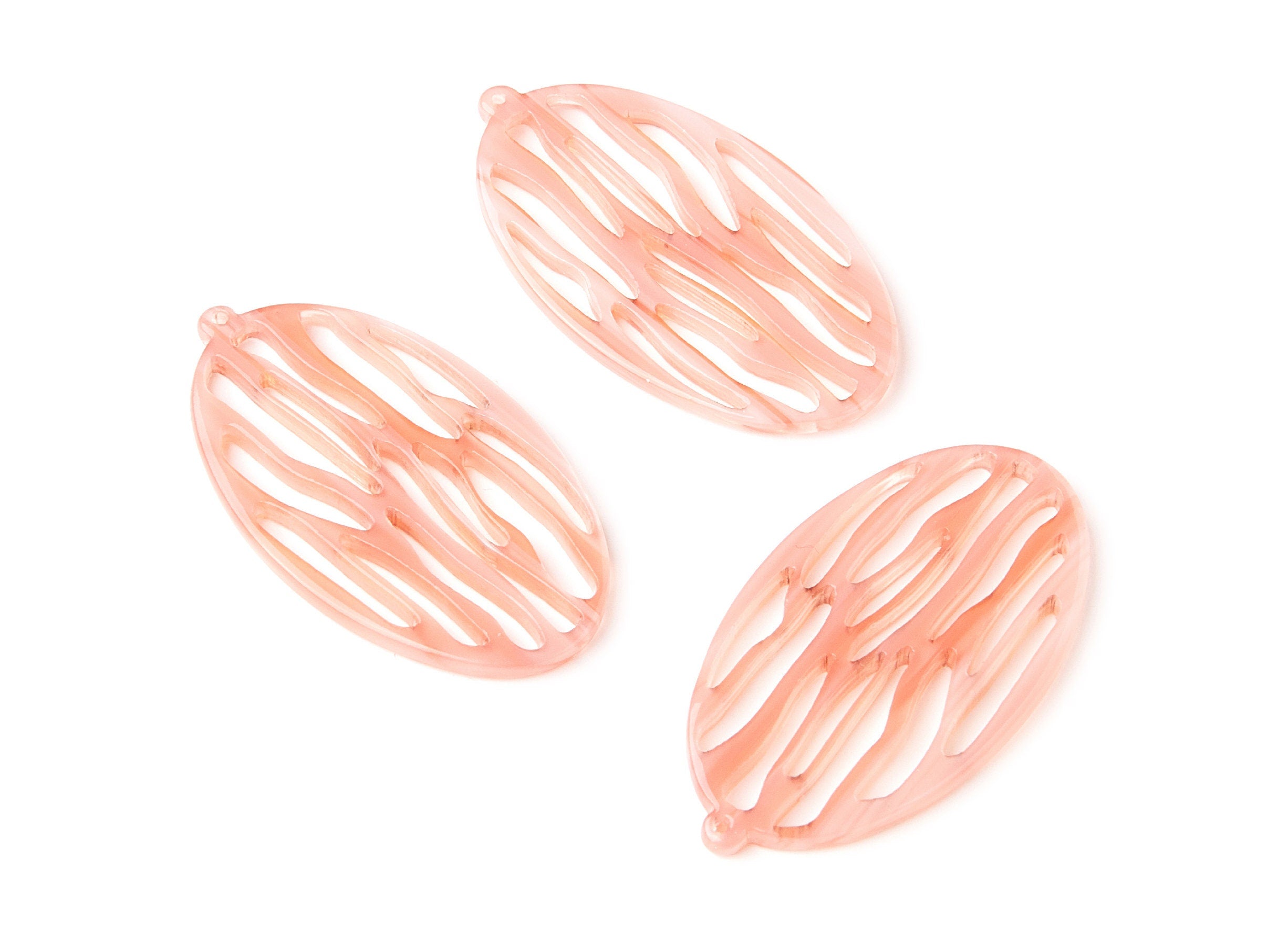 Acetate Oval Earring Charms - Acrylic Oval Pendant - Earring Findings - Jewelry Supplies - Color Code: A123 - 26.62x48.42x2.8mm - AC1238D - DOMEDBAZAAR